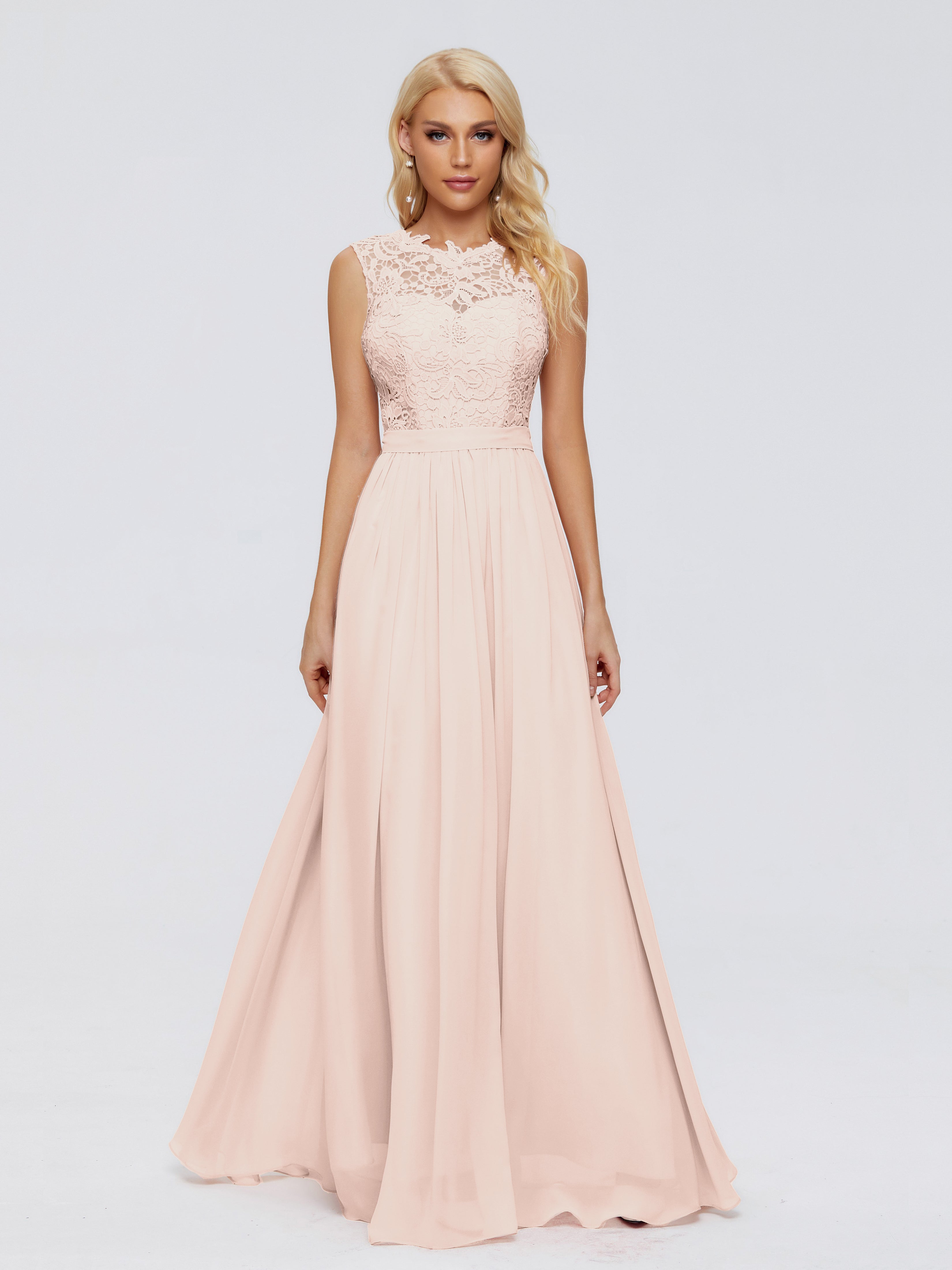 Melody A-Line Bateau Chiffon Bridesmaid Dresses