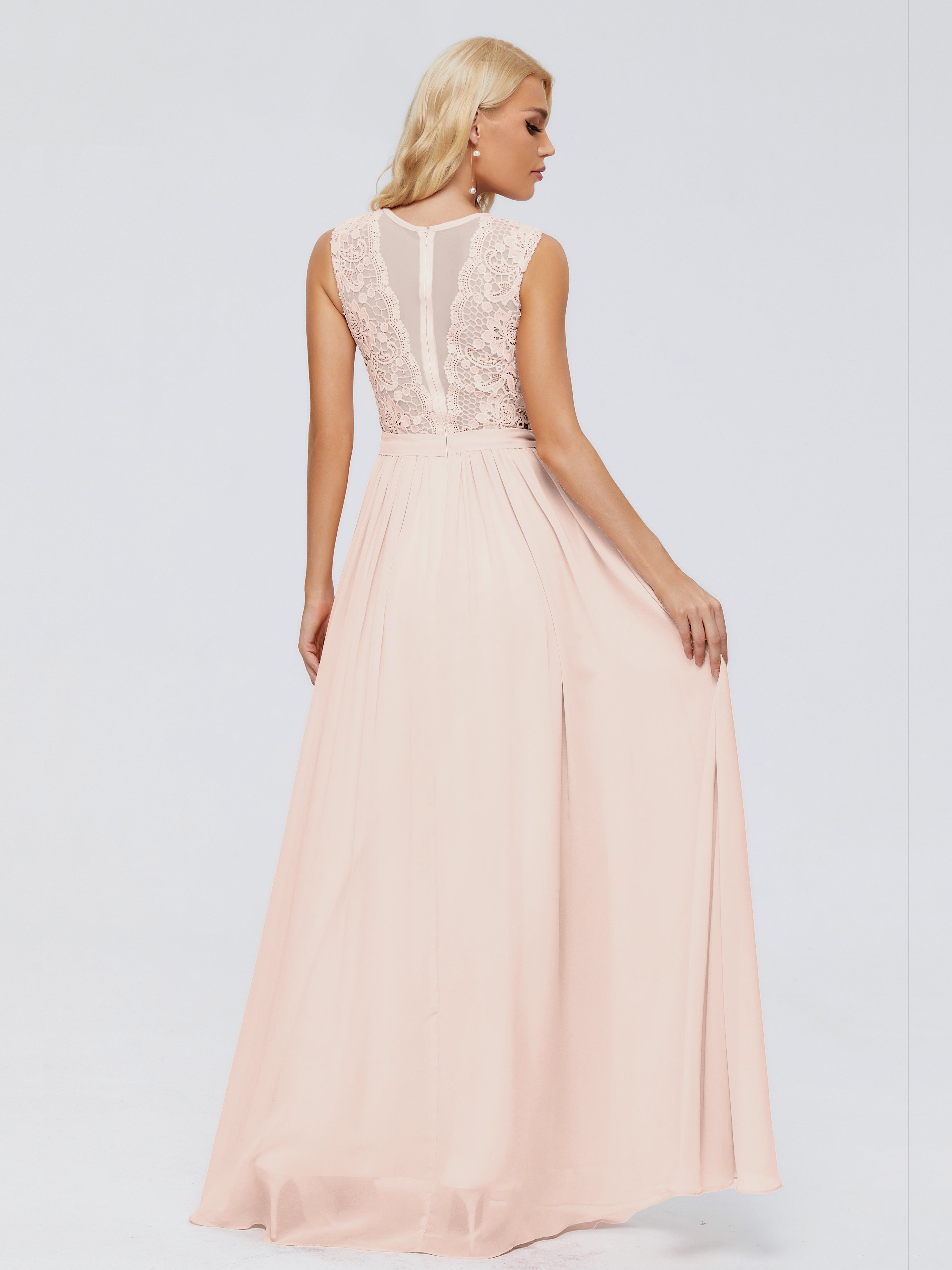 Melody A-Line Bateau Chiffon Bridesmaid Dresses