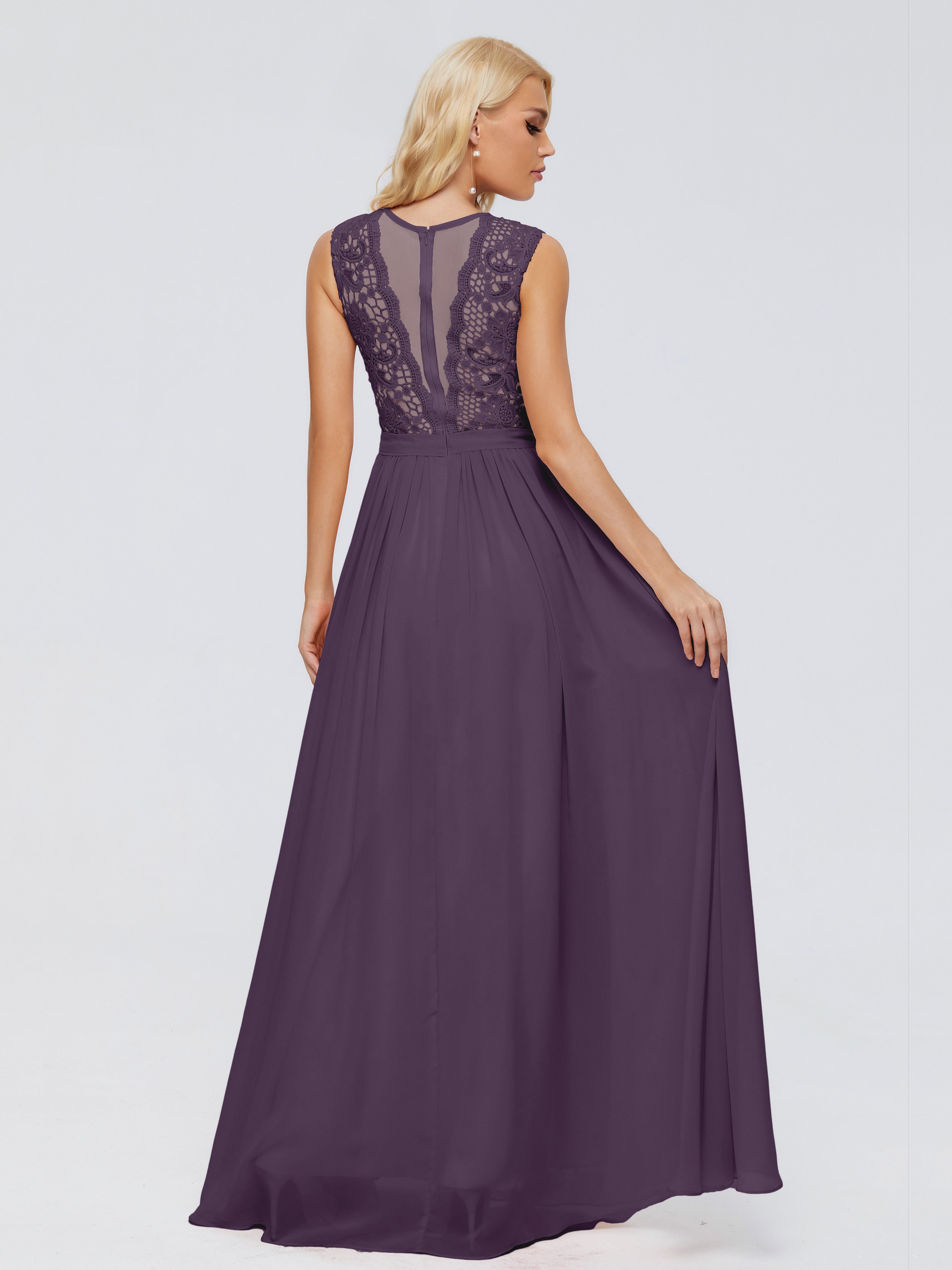 Melody A-Line Bateau Chiffon Bridesmaid Dresses