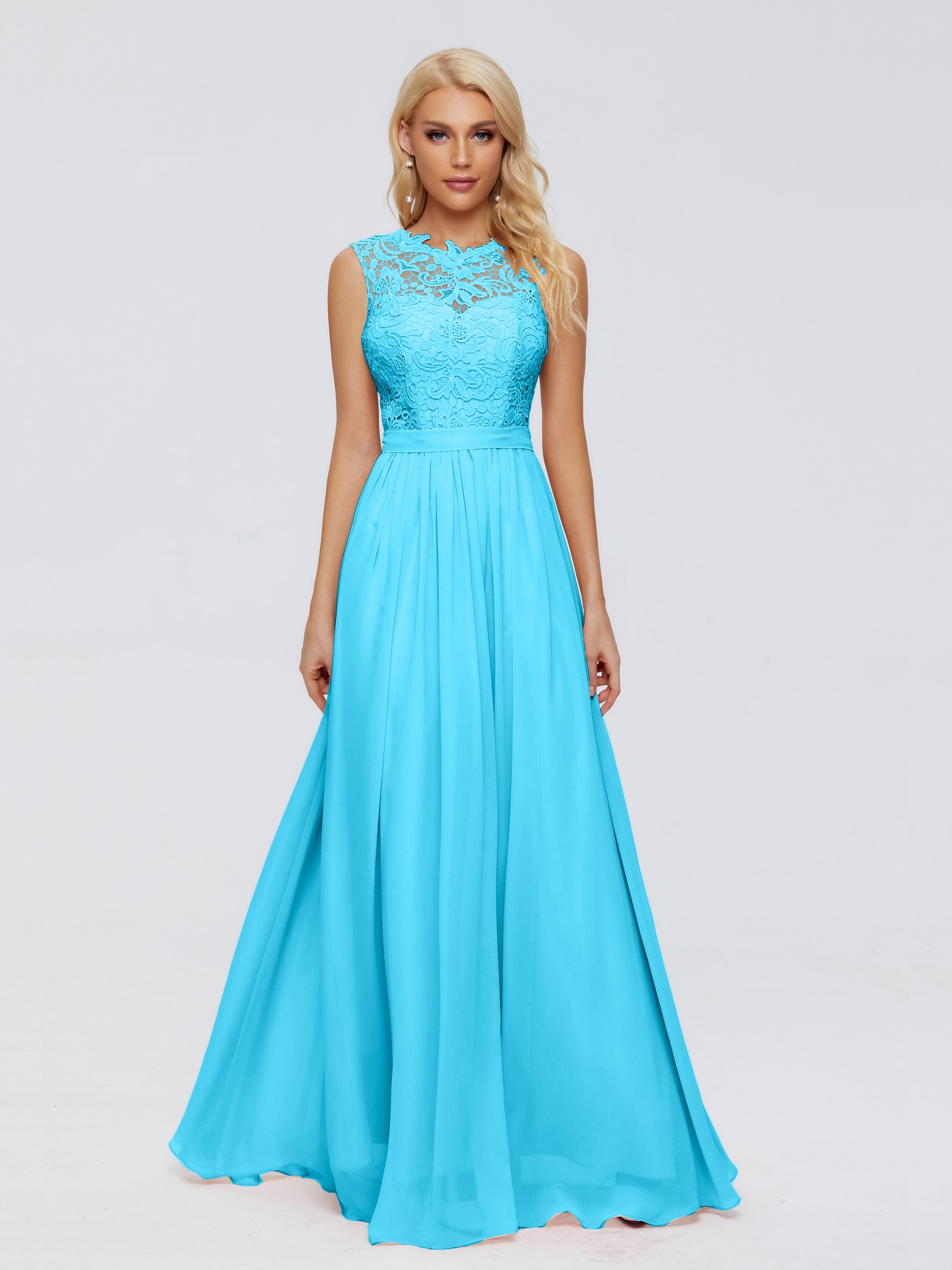 Melody A-Line Bateau Chiffon Bridesmaid Dresses