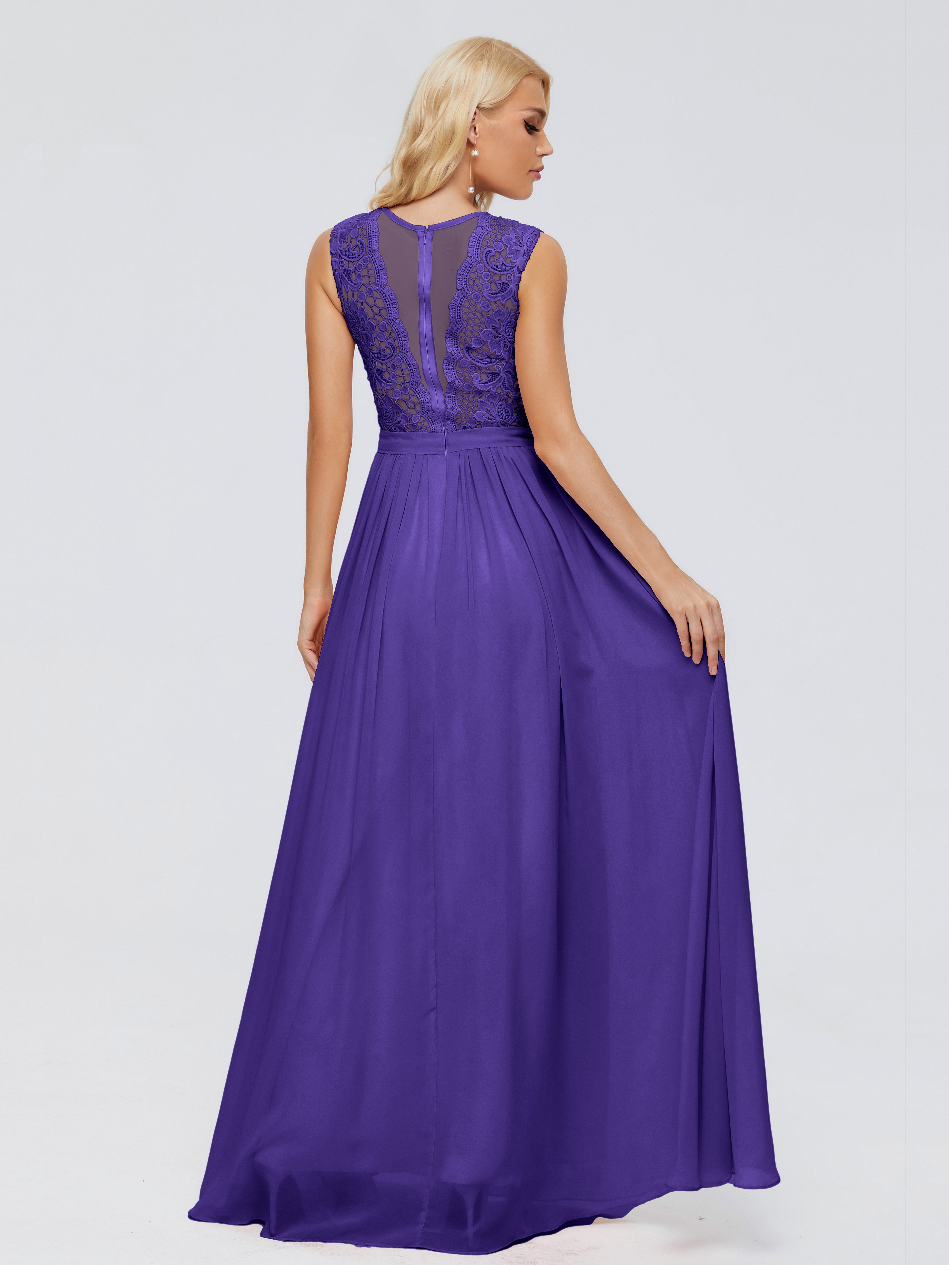 Melody A-Line Bateau Chiffon Bridesmaid Dresses