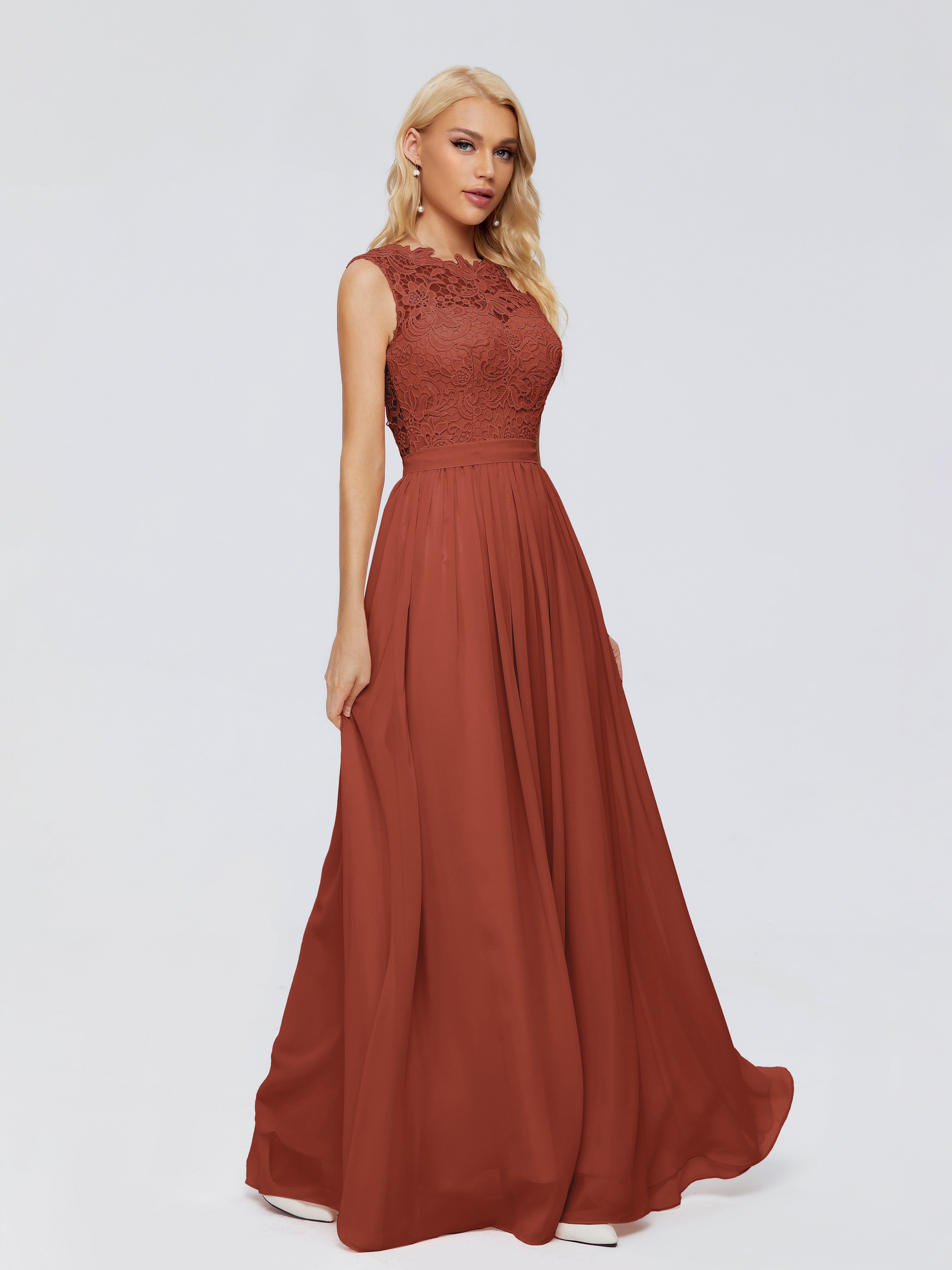 Melody A-Line Bateau Chiffon Bridesmaid Dresses