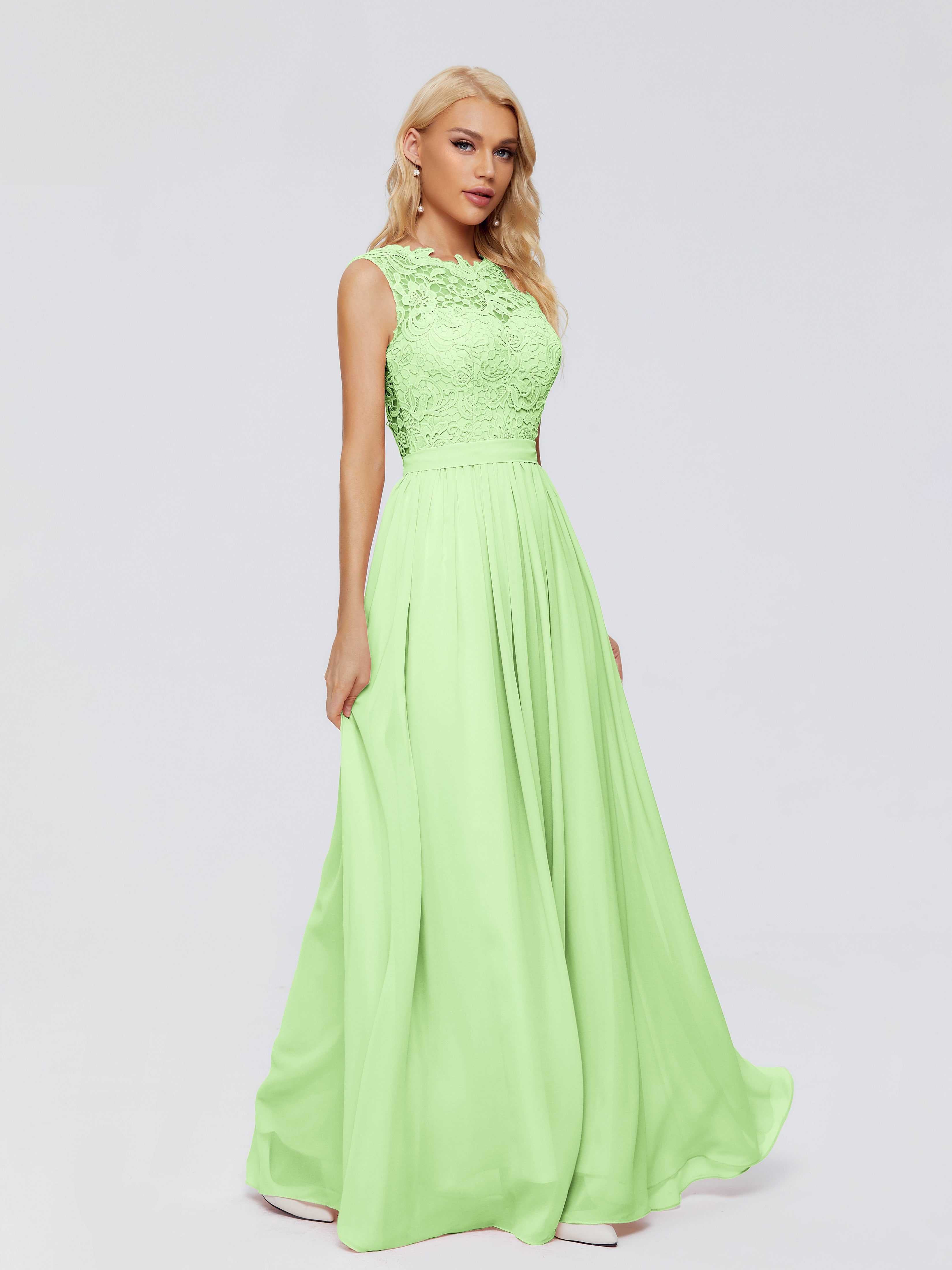 Melody A-Line Bateau Chiffon Bridesmaid Dresses