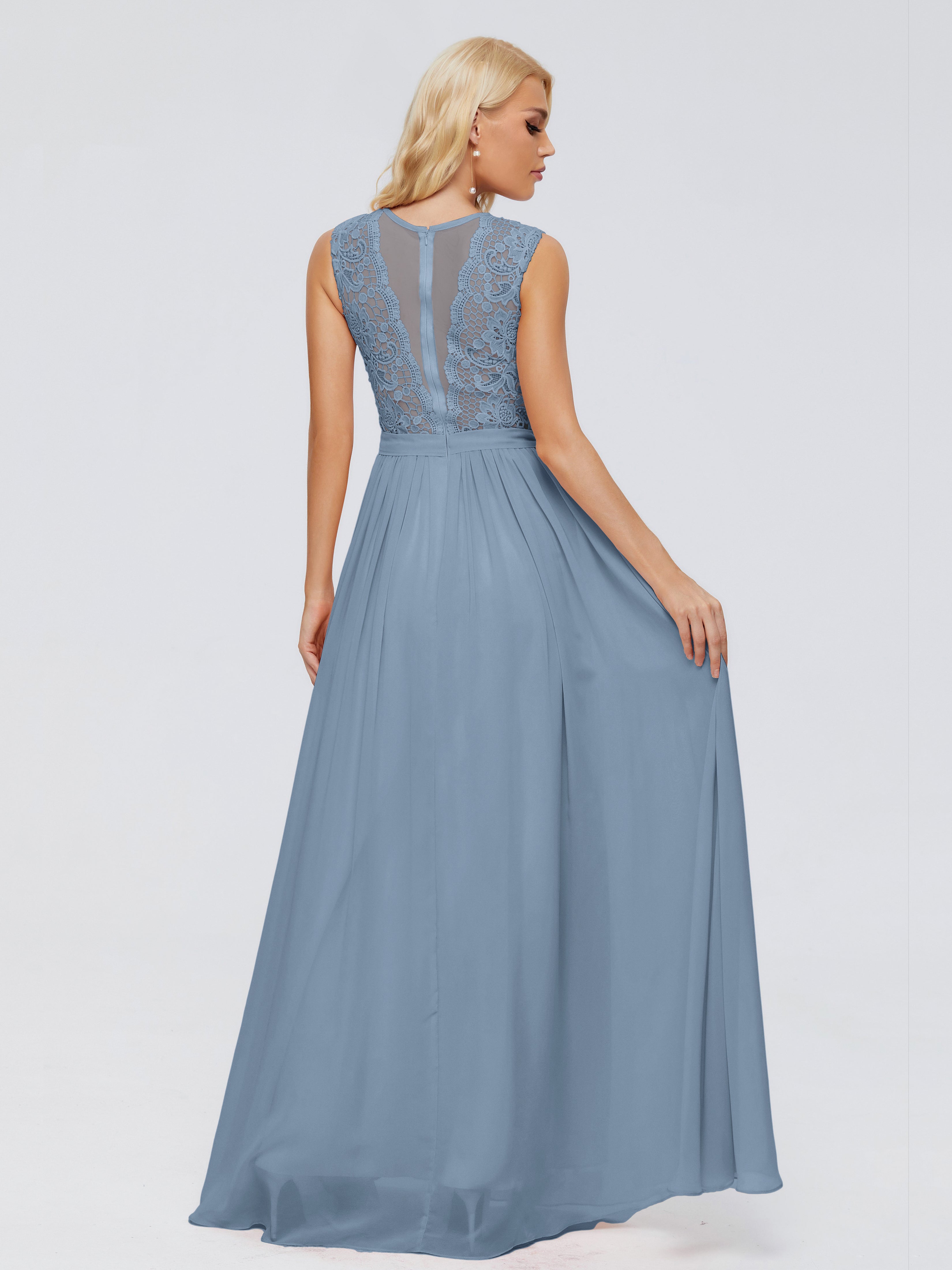Melody A-Line Bateau Chiffon Bridesmaid Dresses
