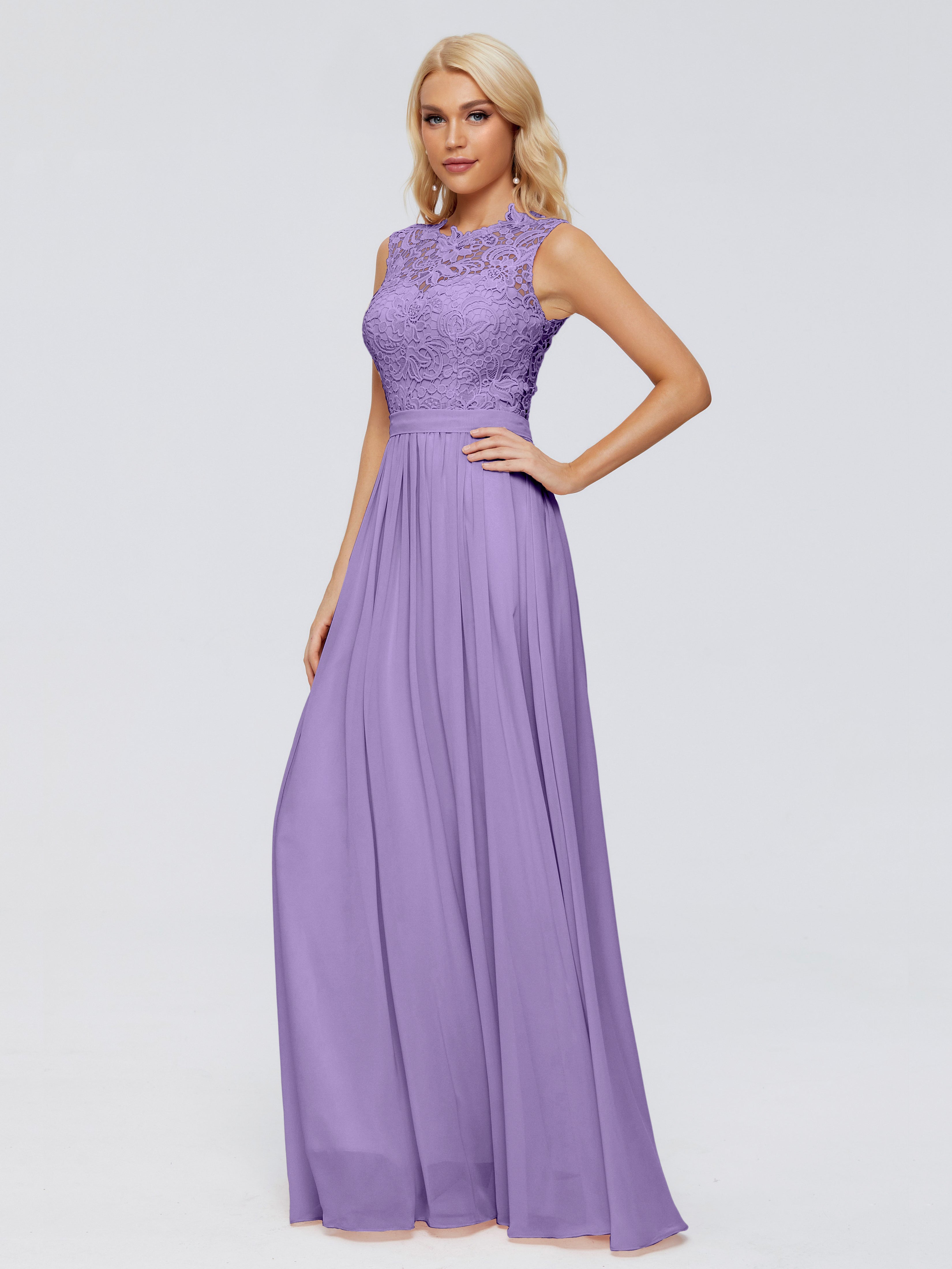 Melody A-Line Bateau Chiffon Bridesmaid Dresses