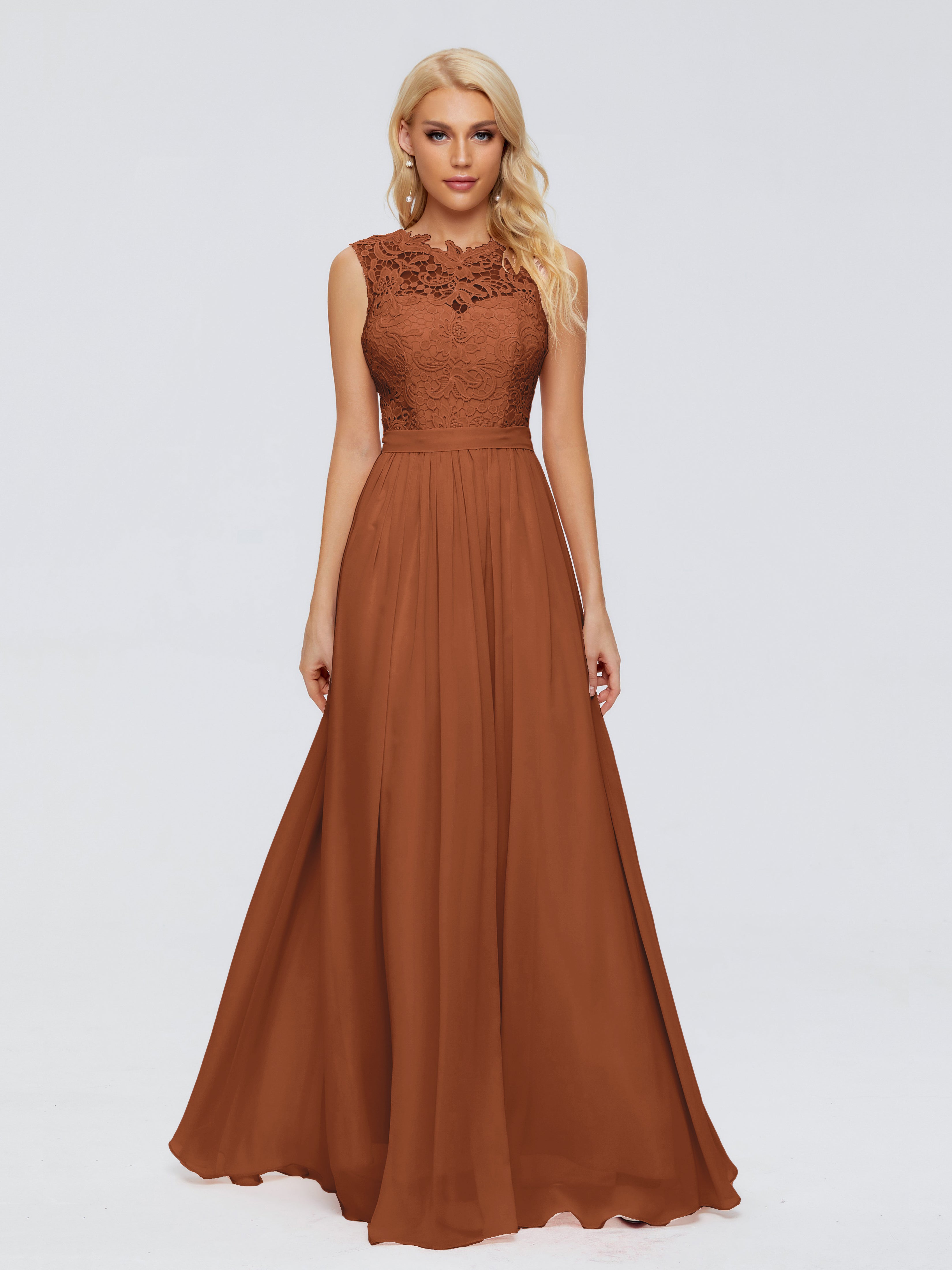 Melody A-Line Bateau Chiffon Bridesmaid Dresses