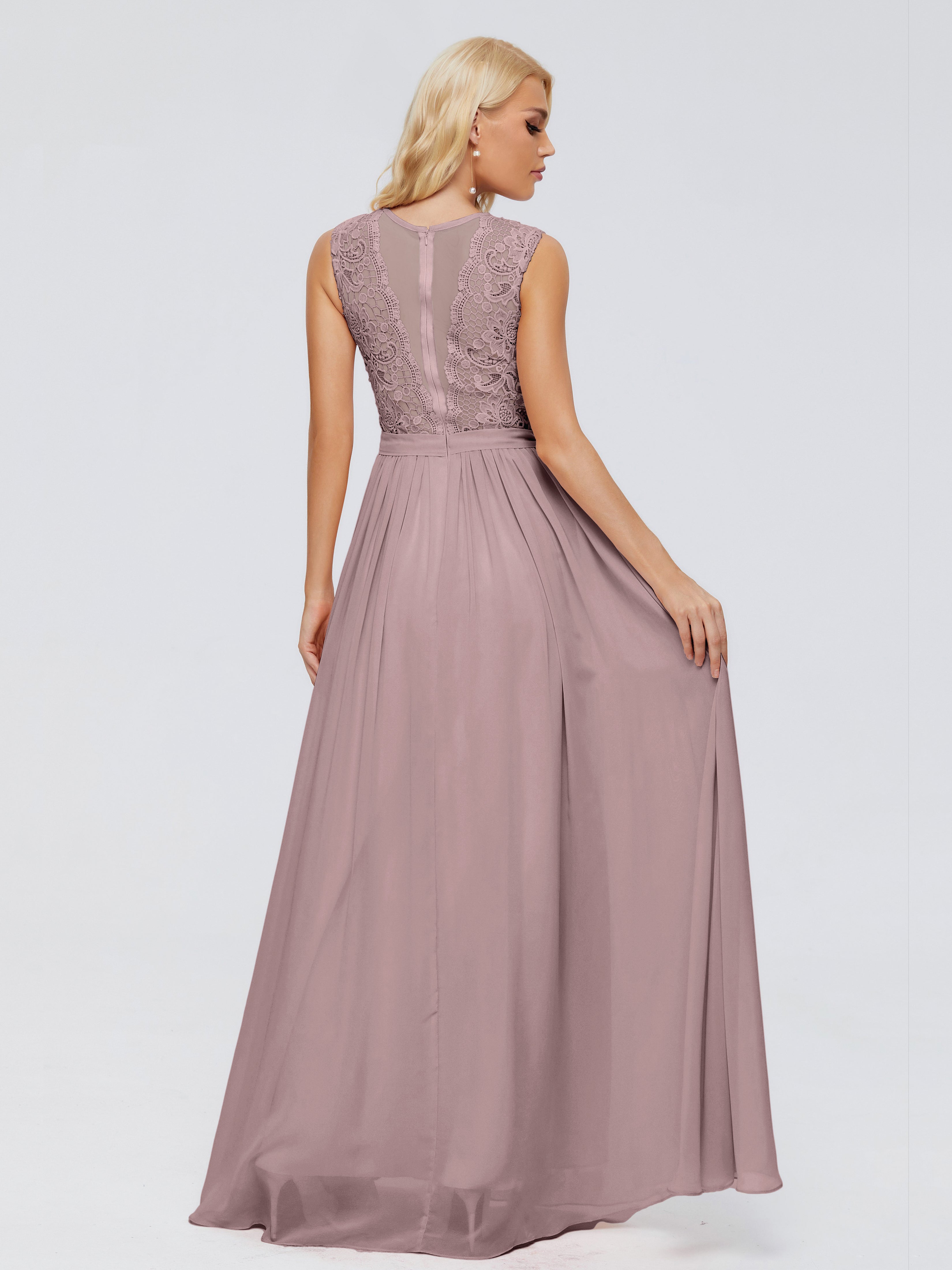 Melody A-Line Bateau Chiffon Bridesmaid Dresses