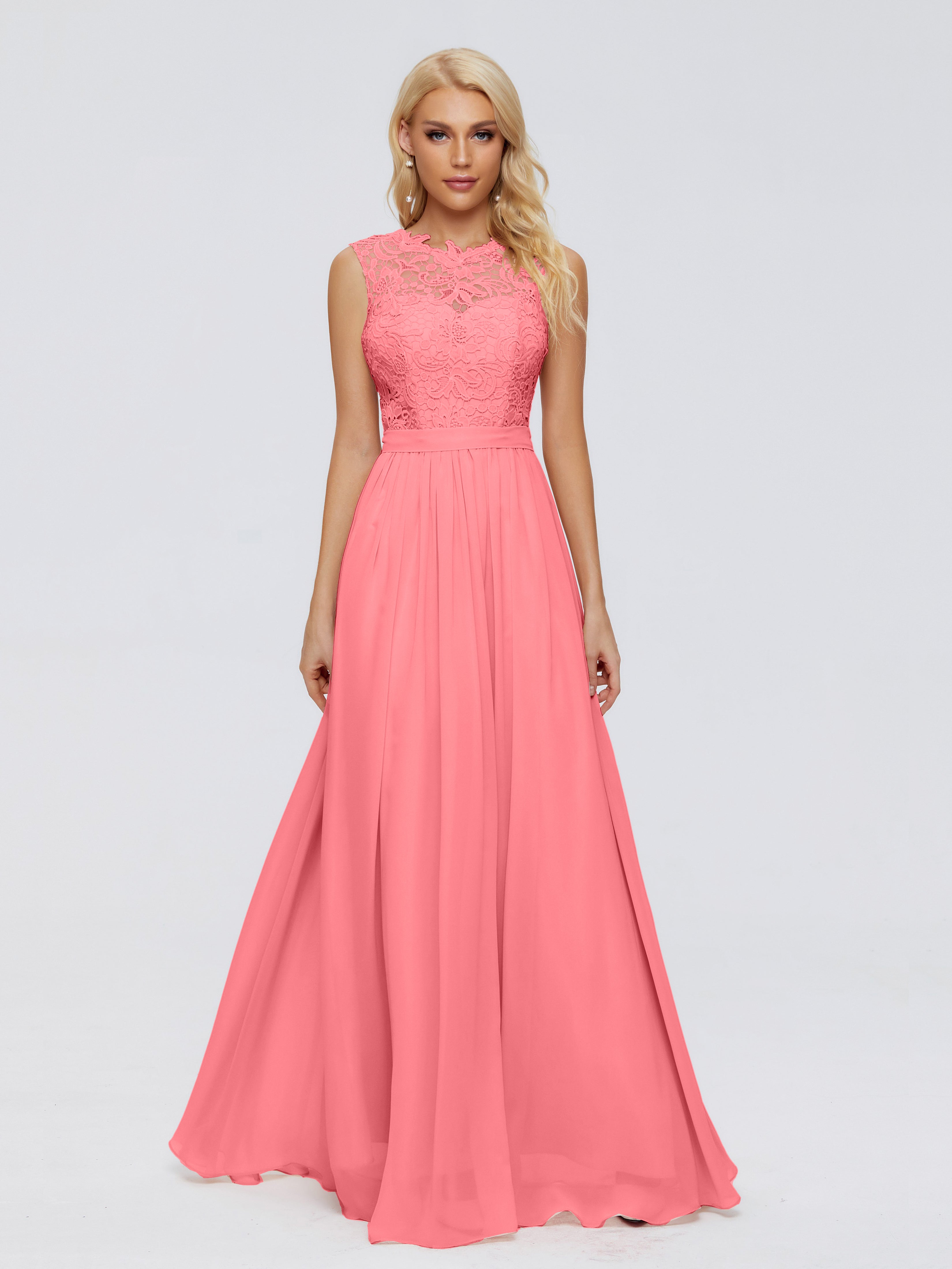 Melody A-Line Bateau Chiffon Bridesmaid Dresses