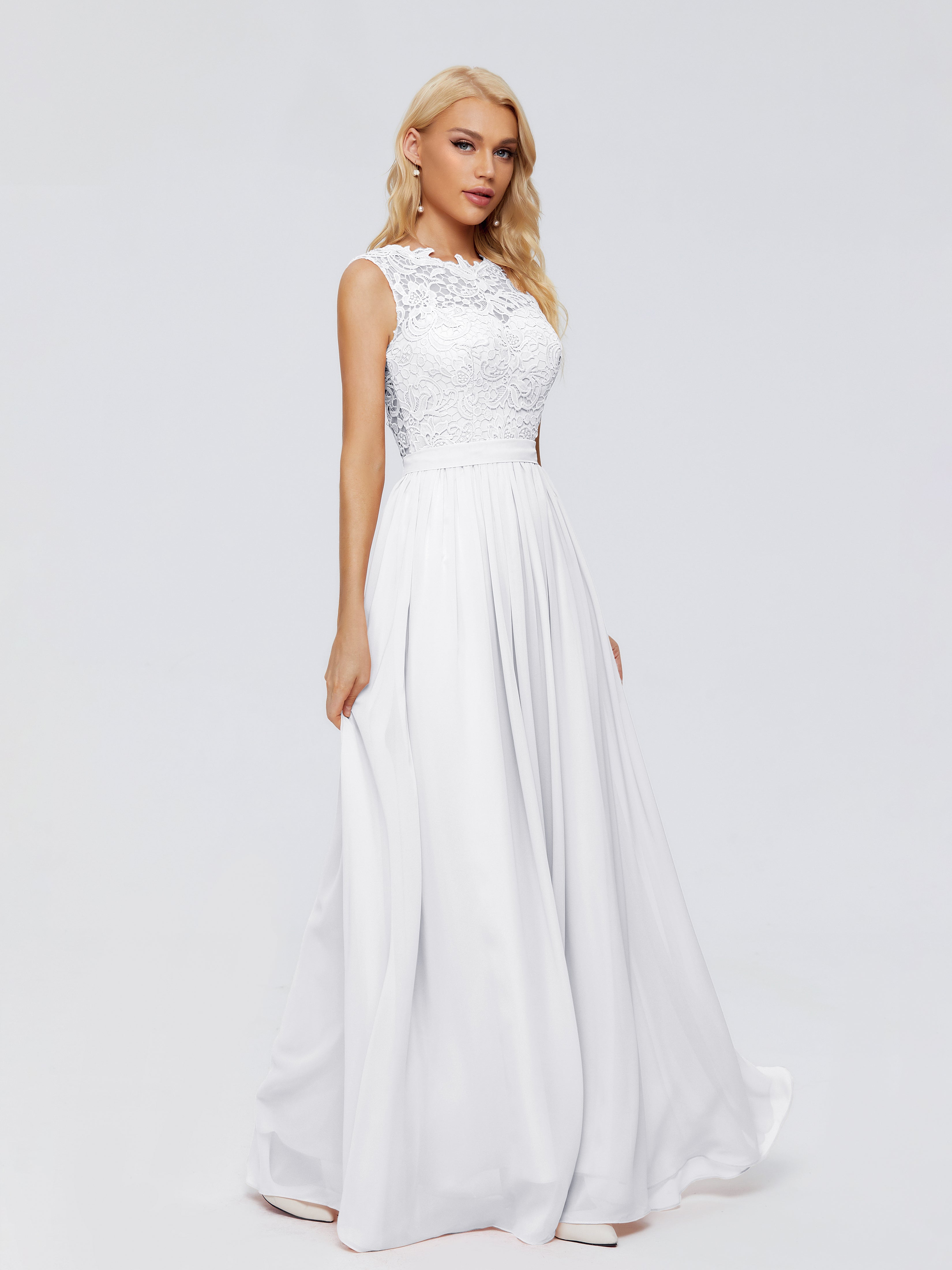 Melody A-Line Bateau Chiffon Bridesmaid Dresses