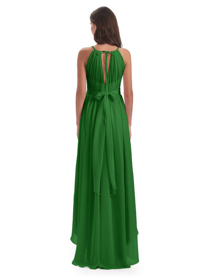 Oaklee Asymmetrical High Low Halter Chiffon Bridesmaid Dresses