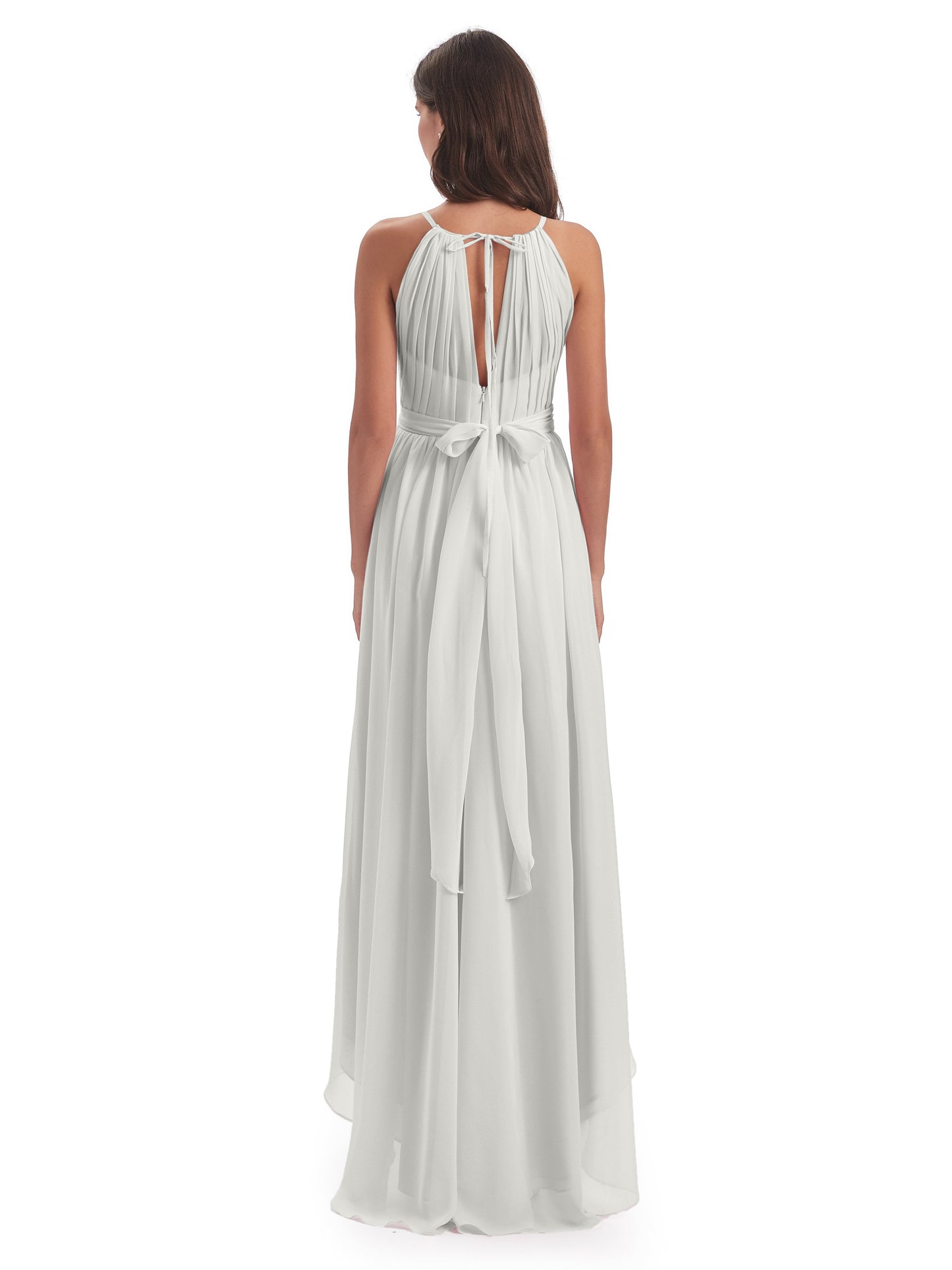 Oaklee Asymmetrical High Low Halter Chiffon Bridesmaid Dresses