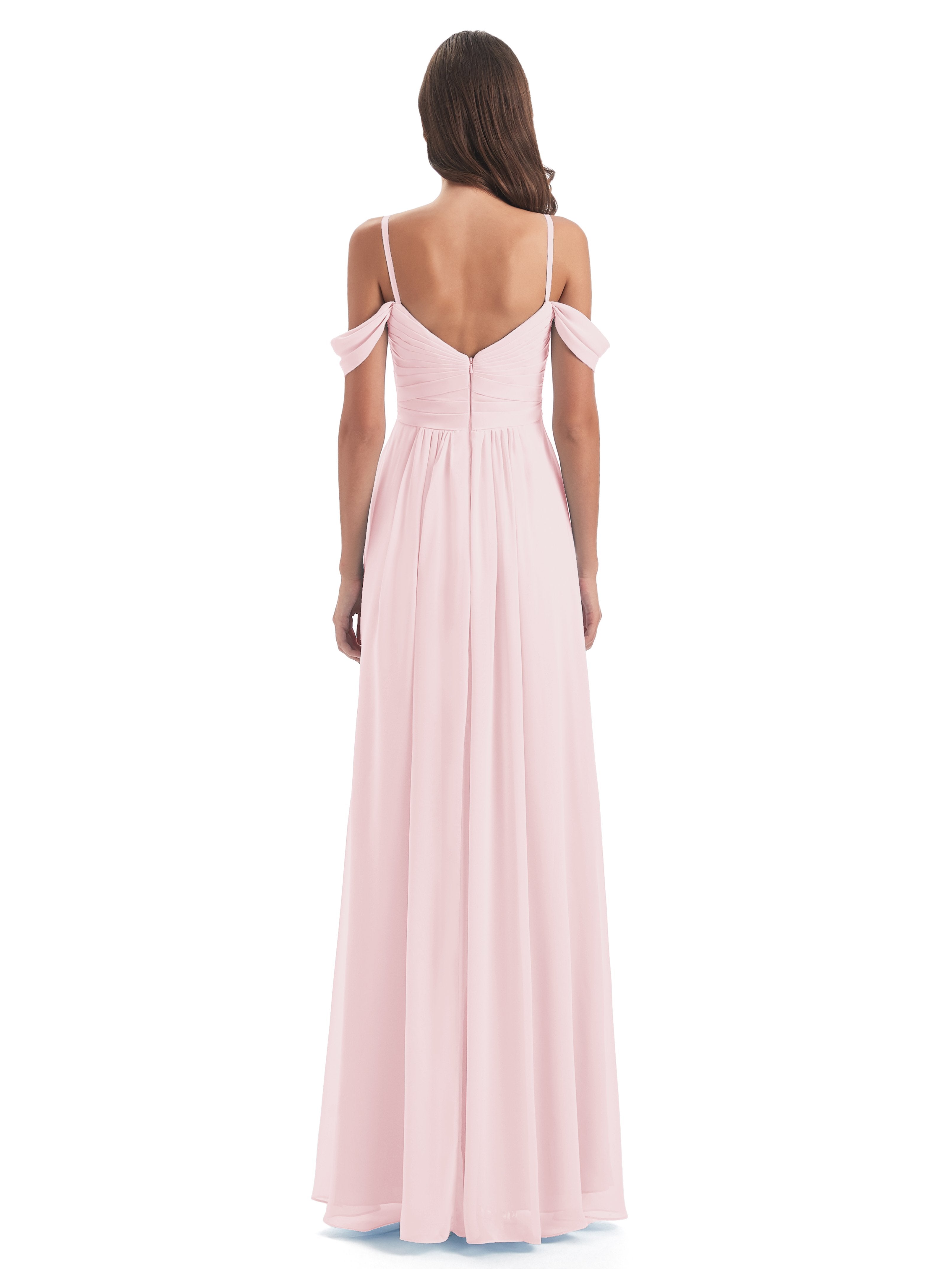 Olivia Off The Shoulder Spaghetti Straps Chiffon Bridesmaid Dresses