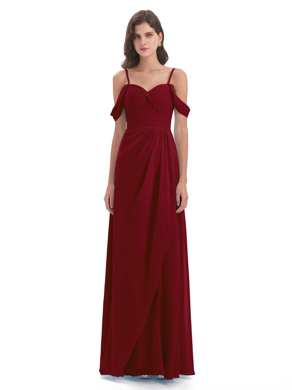 Olivia Off The Shoulder Spaghetti Straps Chiffon Bridesmaid Dresses