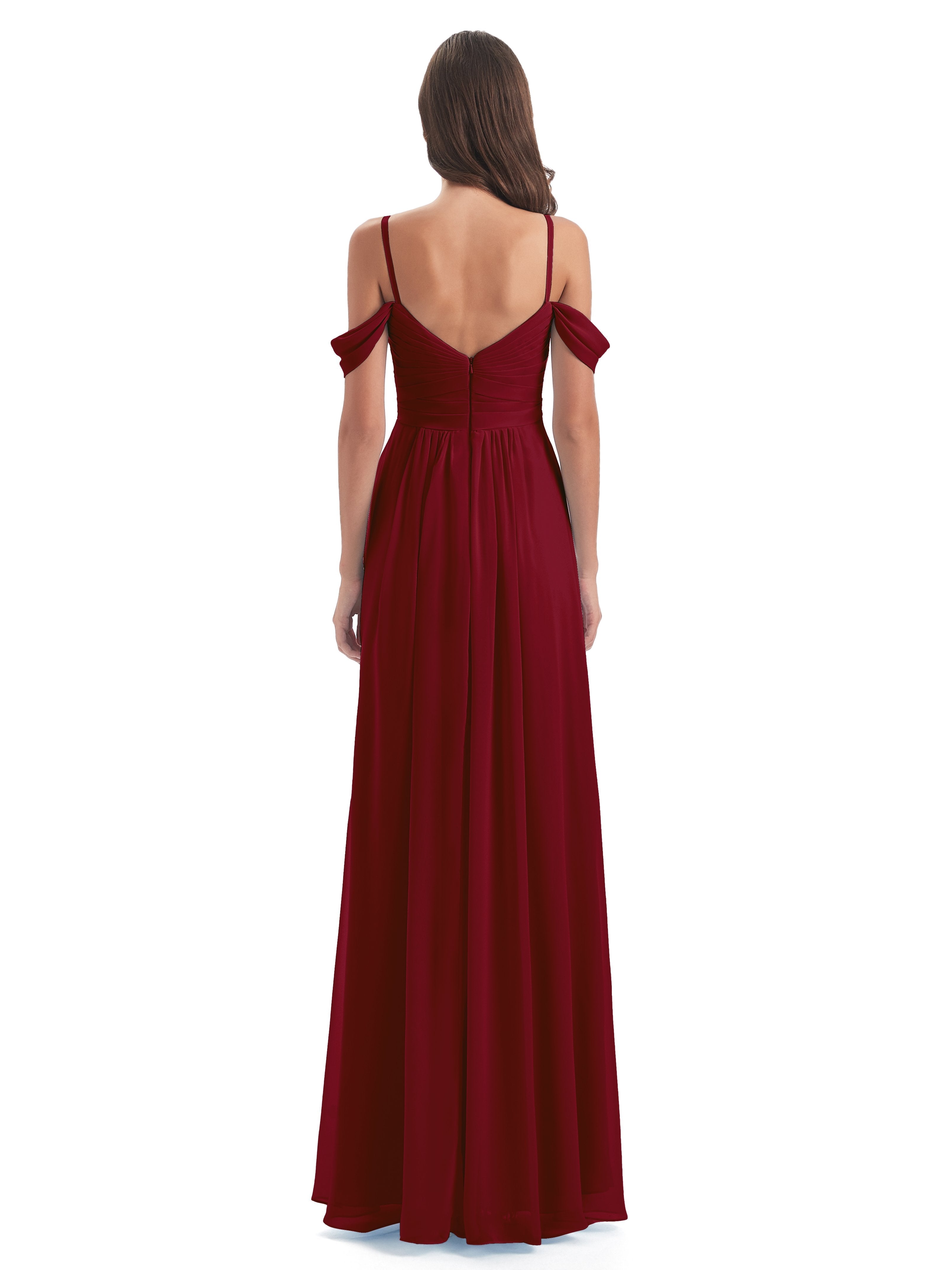 Olivia Off The Shoulder Spaghetti Straps Chiffon Bridesmaid Dresses