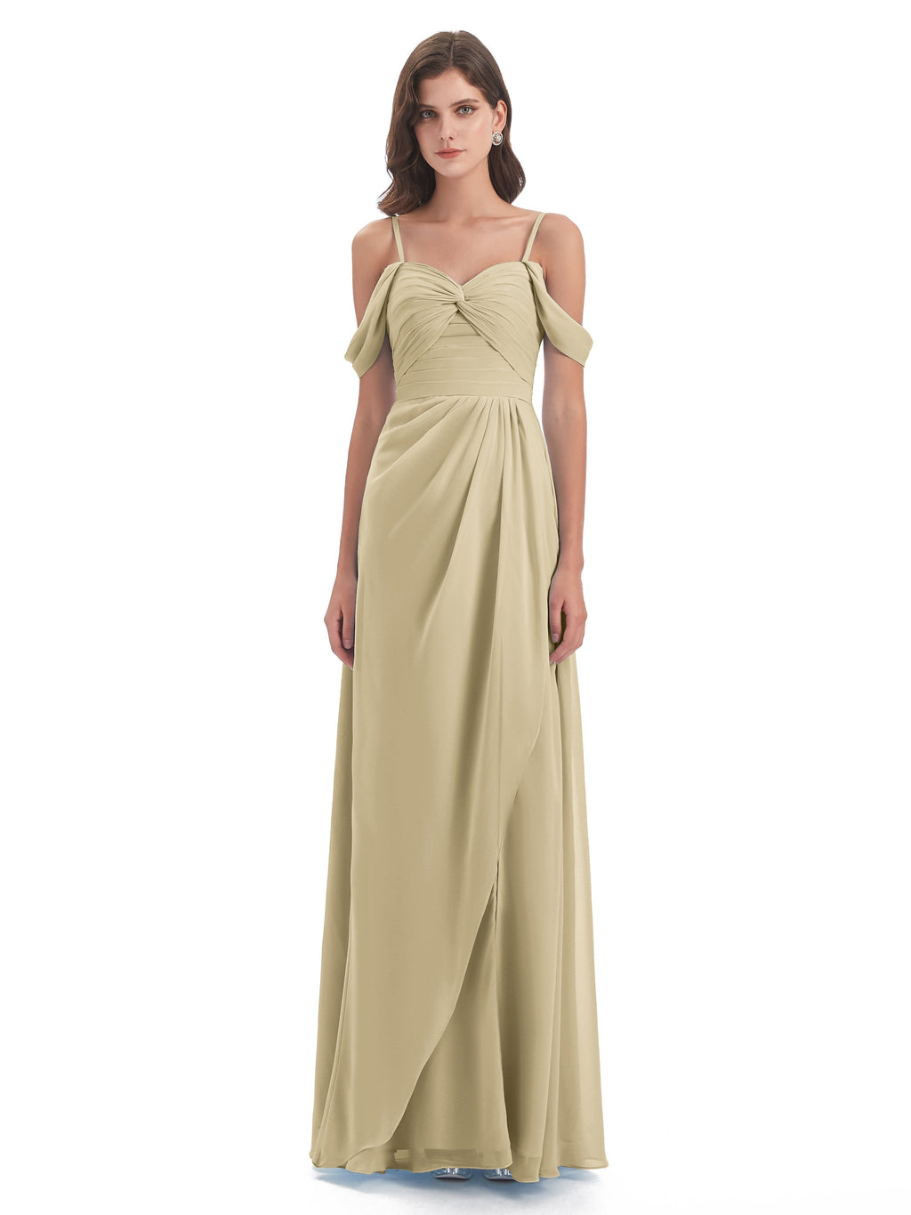 Olivia Off The Shoulder Spaghetti Straps Chiffon Bridesmaid Dresses