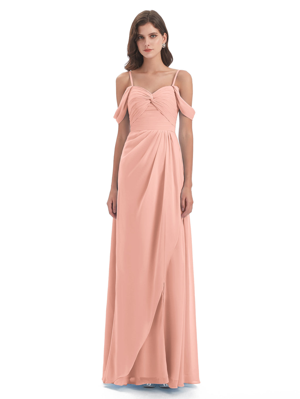 Olivia Off The Shoulder Spaghetti Straps Chiffon Bridesmaid Dresses