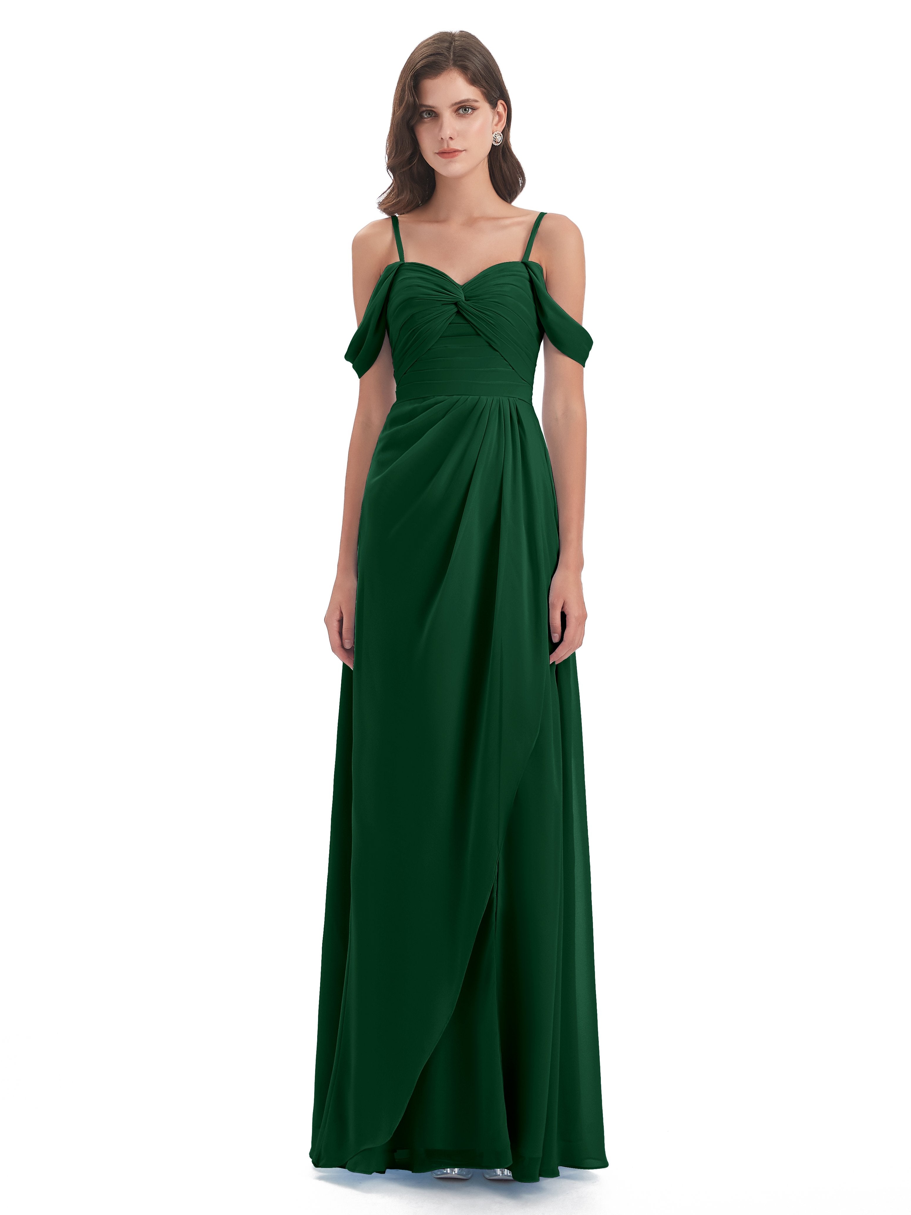 Olivia Off The Shoulder Spaghetti Straps Chiffon Bridesmaid Dresses