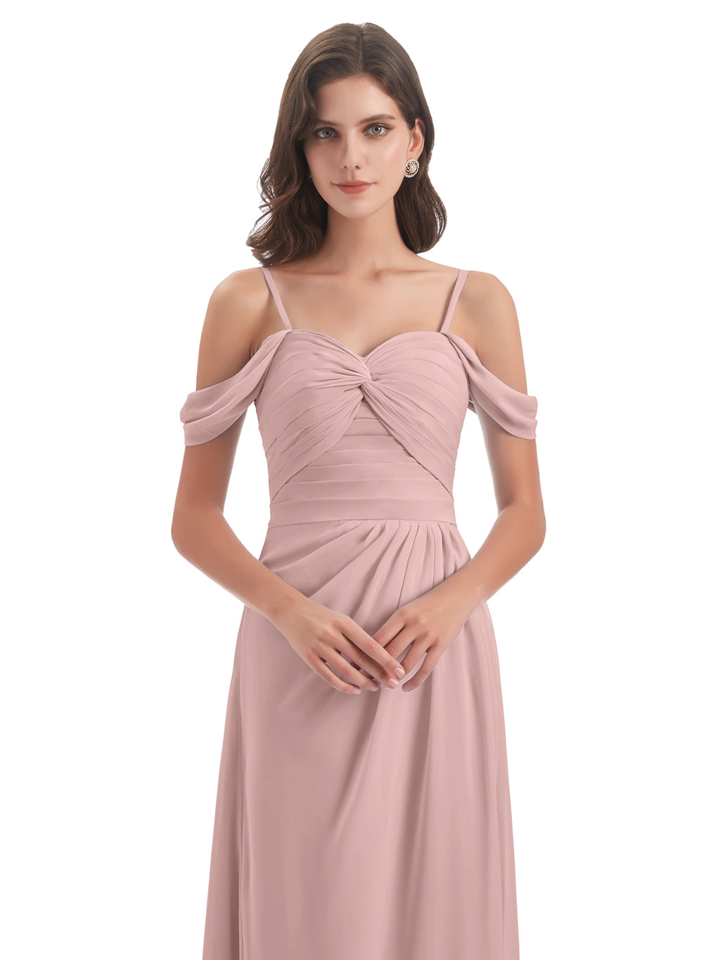Olivia Off The Shoulder Spaghetti Straps Chiffon Bridesmaid Dresses
