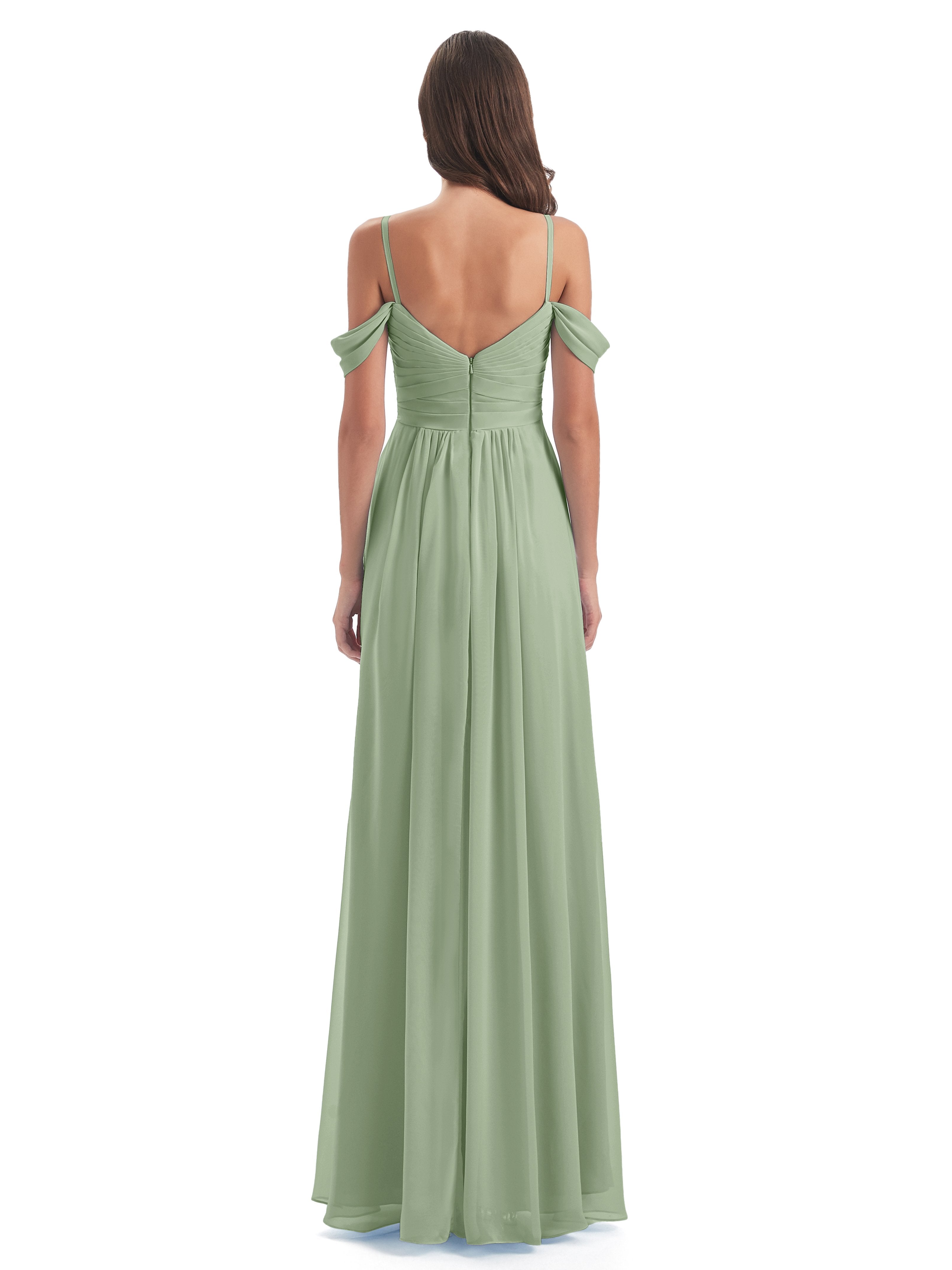 Olivia Off The Shoulder Spaghetti Straps Chiffon Bridesmaid Dresses