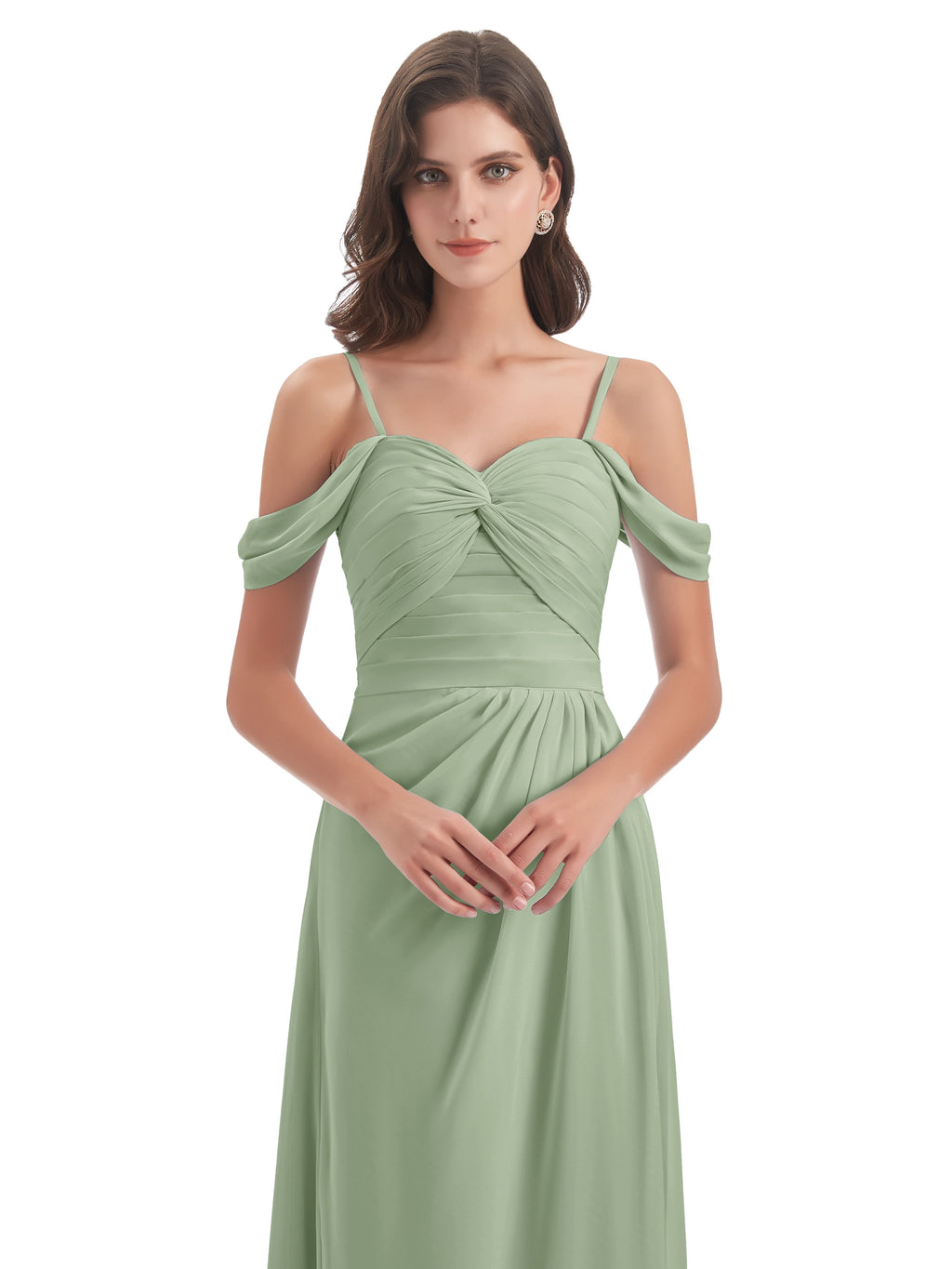 Olivia Off The Shoulder Spaghetti Straps Chiffon Bridesmaid Dresses