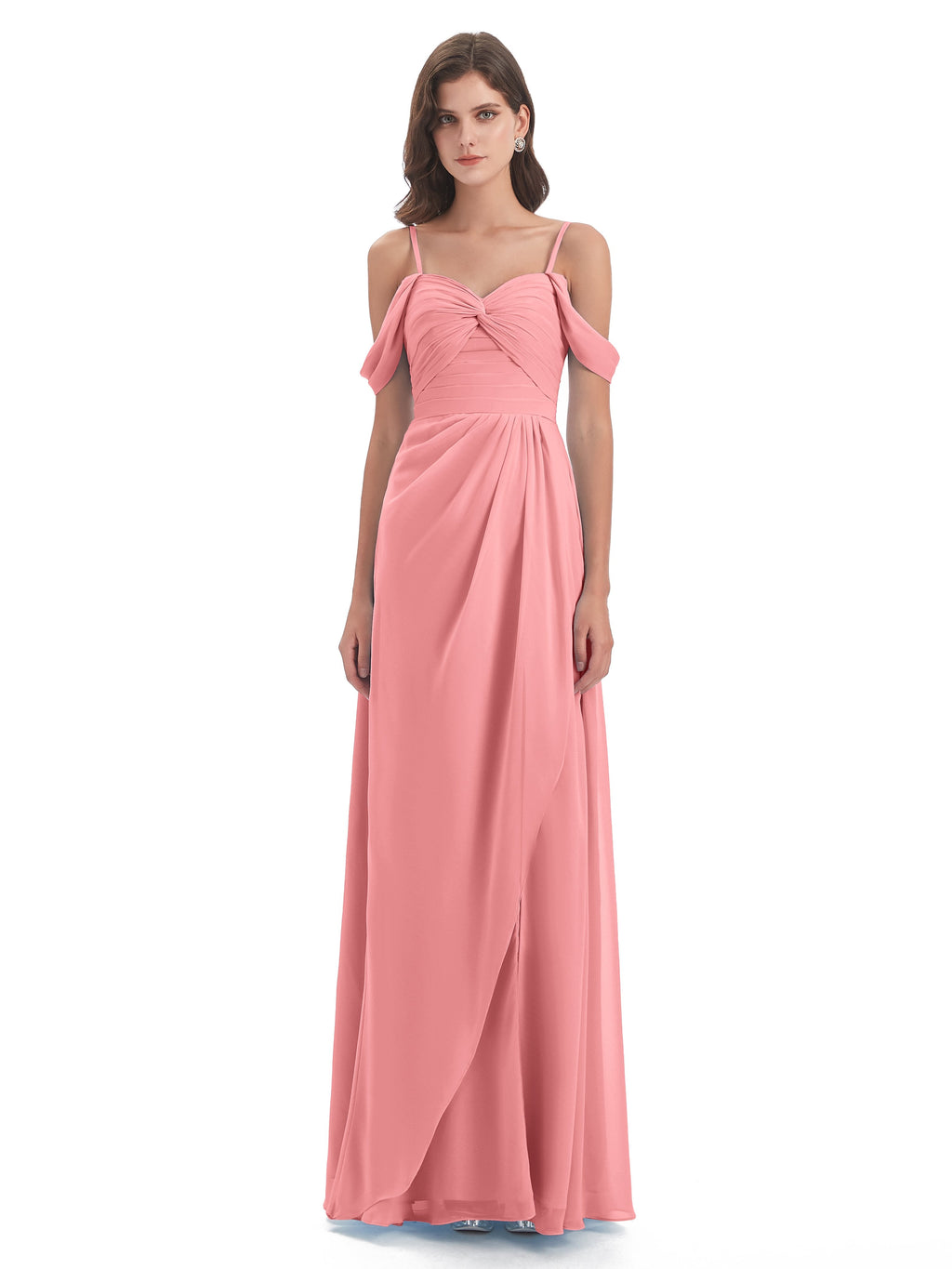 Olivia Off The Shoulder Spaghetti Straps Chiffon Bridesmaid Dresses