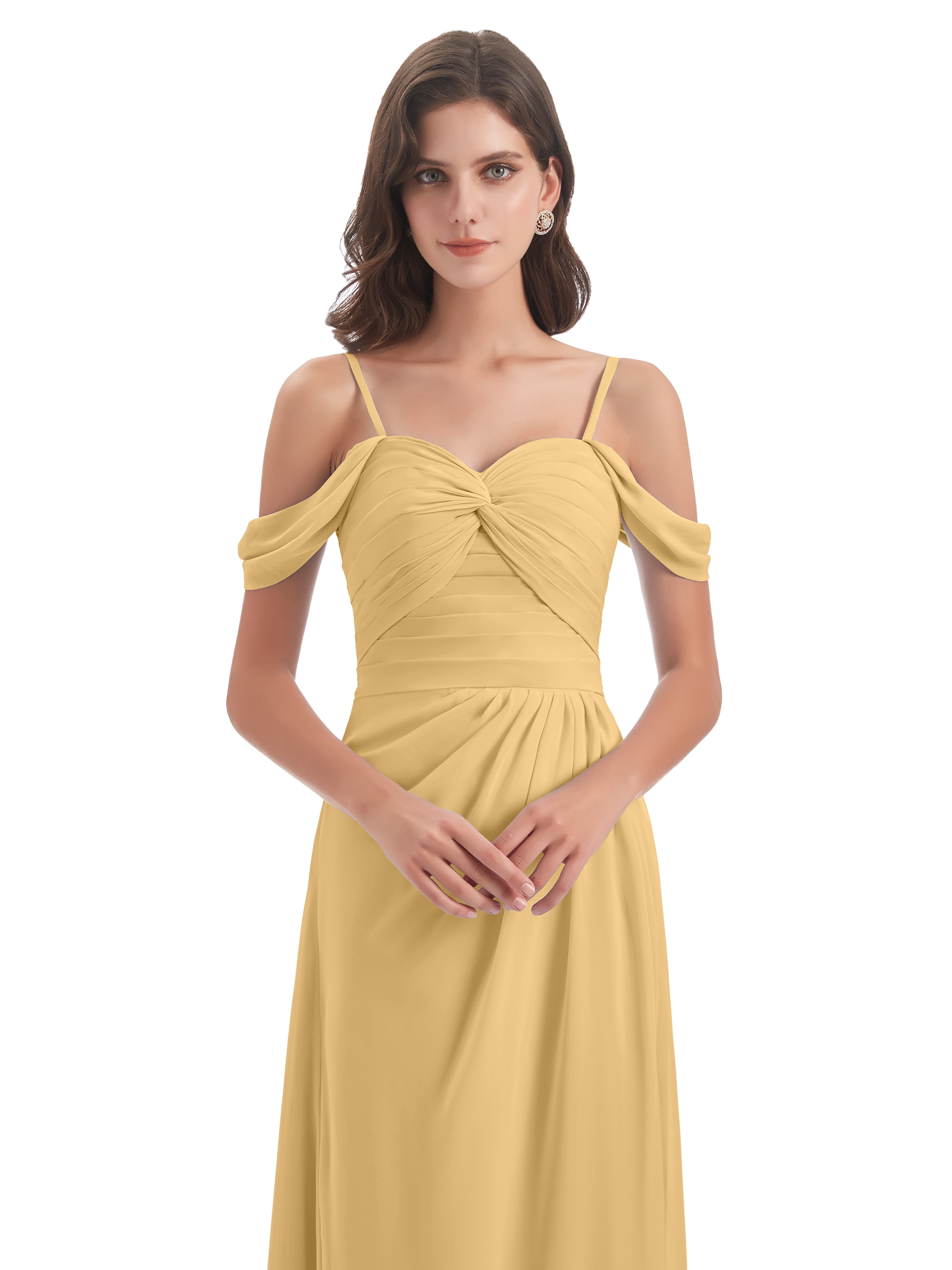 Olivia Off The Shoulder Spaghetti Straps Chiffon Bridesmaid Dresses
