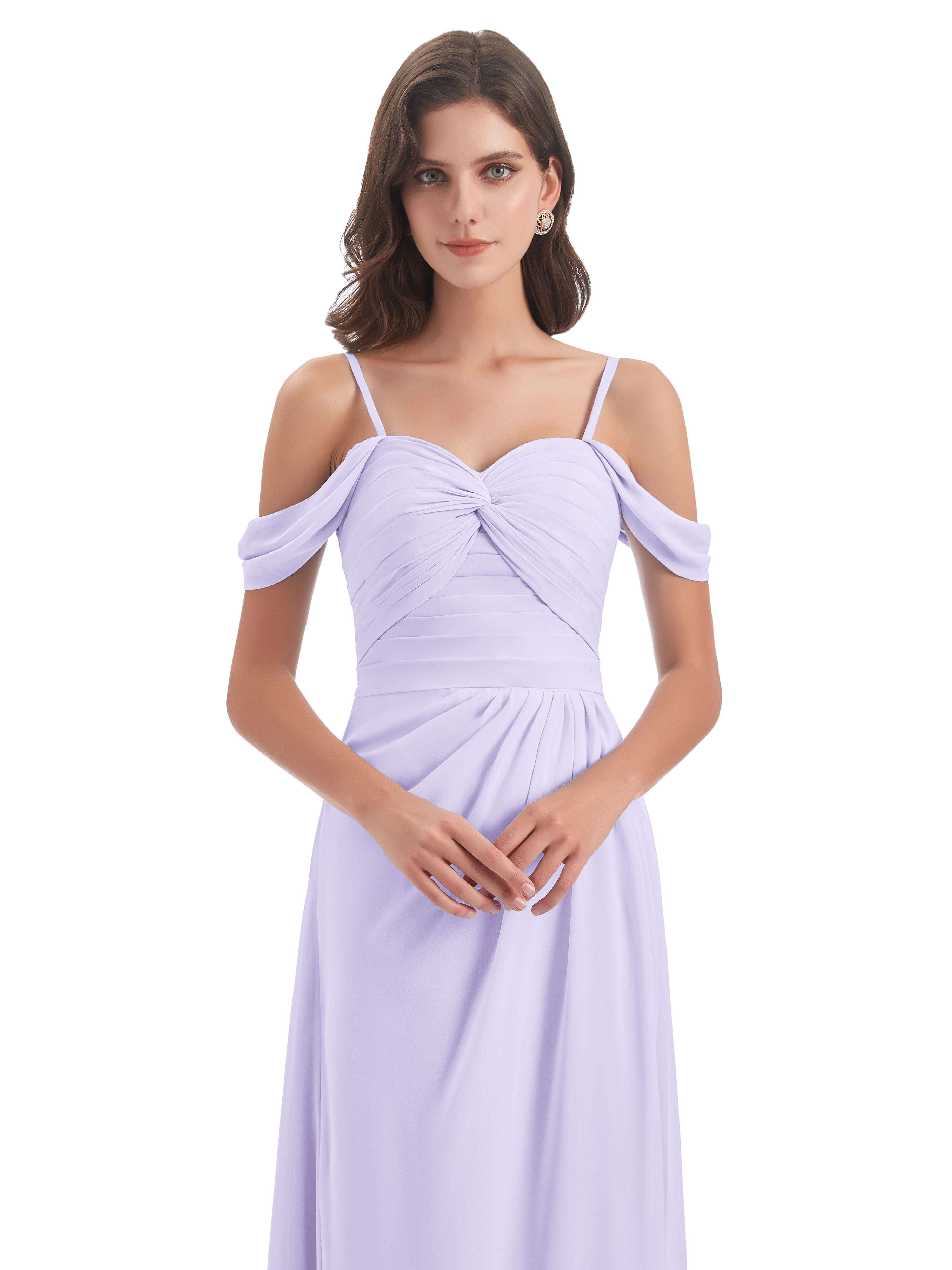Olivia Off The Shoulder Spaghetti Straps Chiffon Bridesmaid Dresses