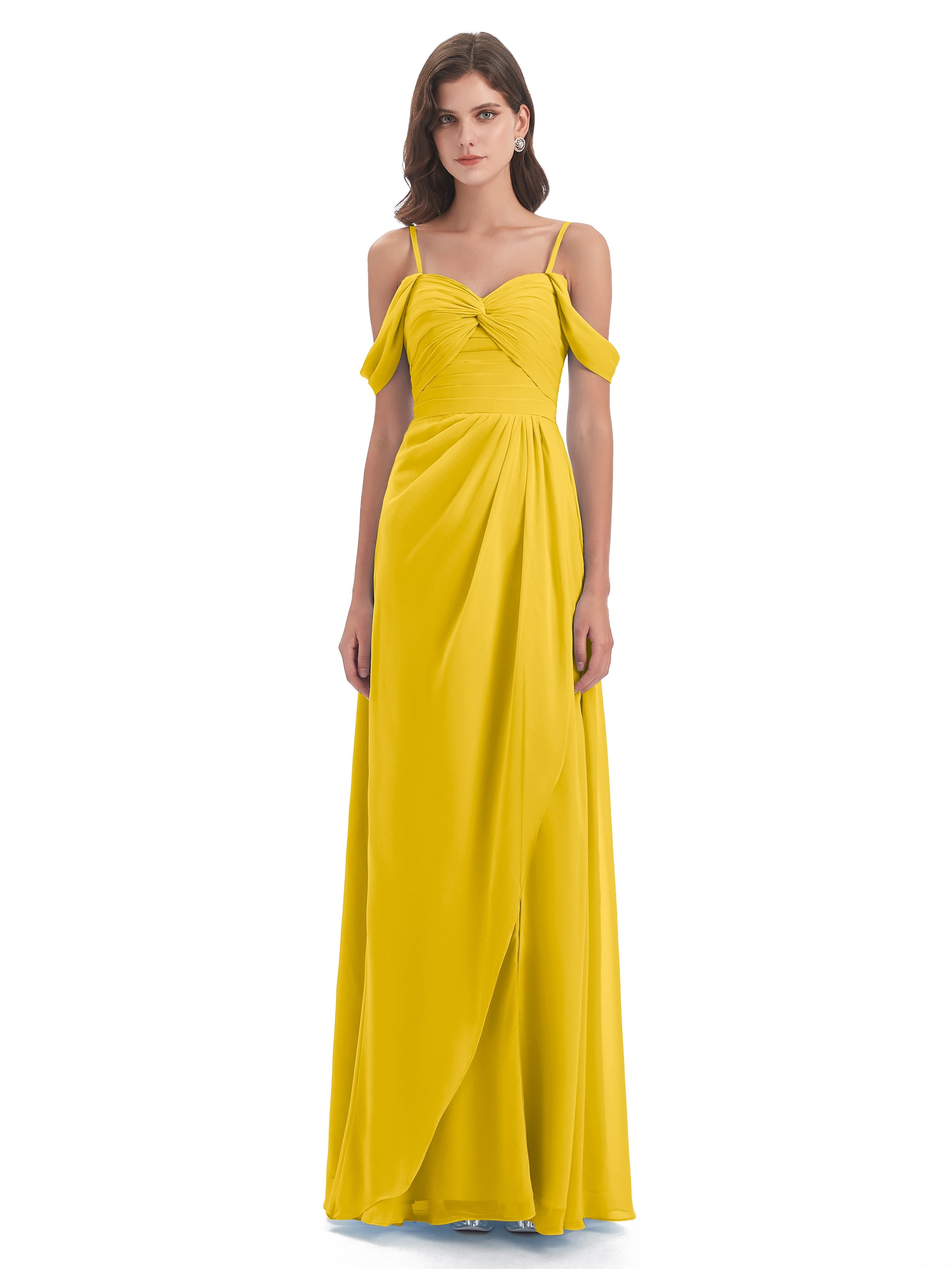 Olivia Off The Shoulder Spaghetti Straps Chiffon Bridesmaid Dresses