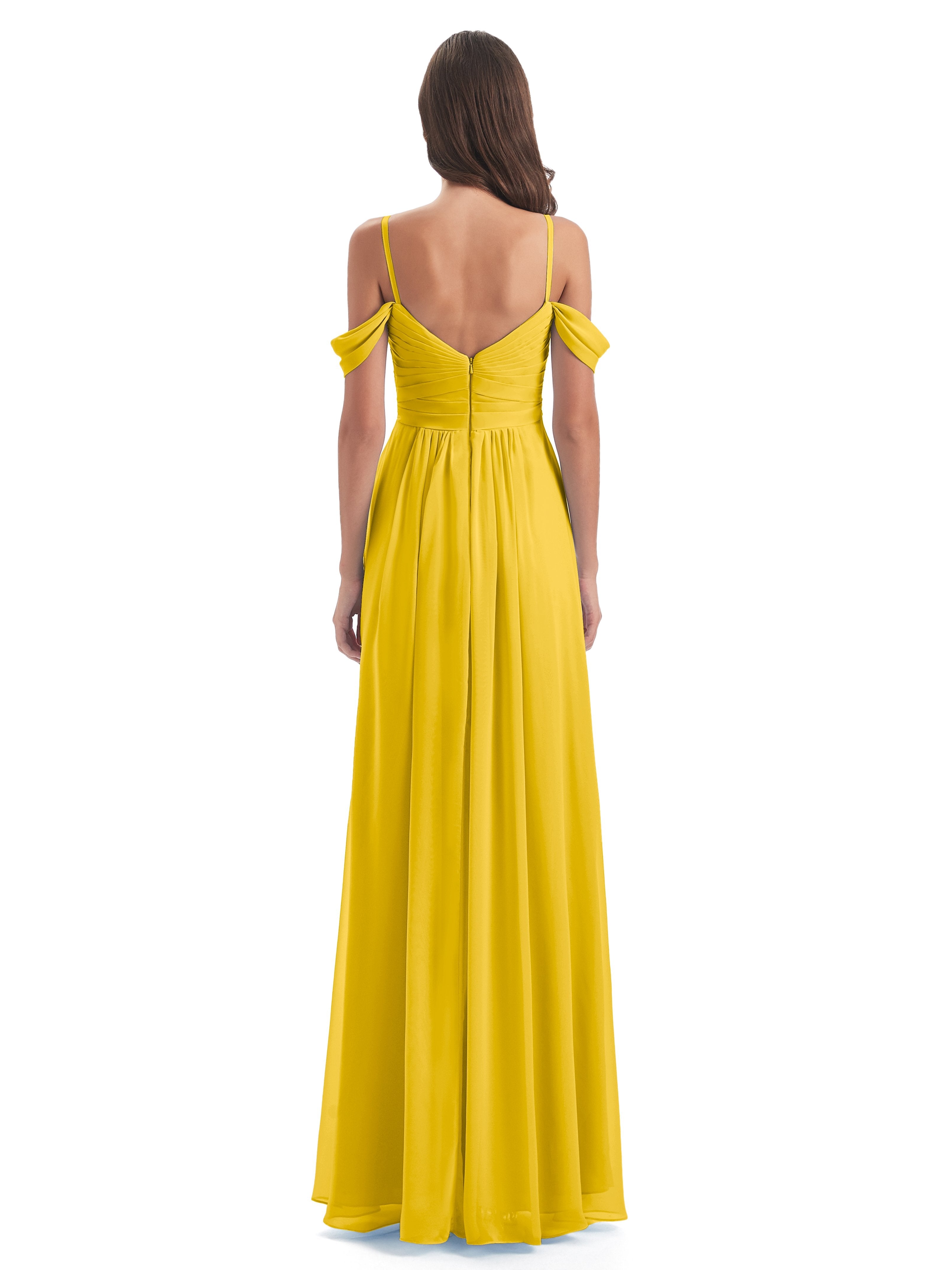 Olivia Off The Shoulder Spaghetti Straps Chiffon Bridesmaid Dresses