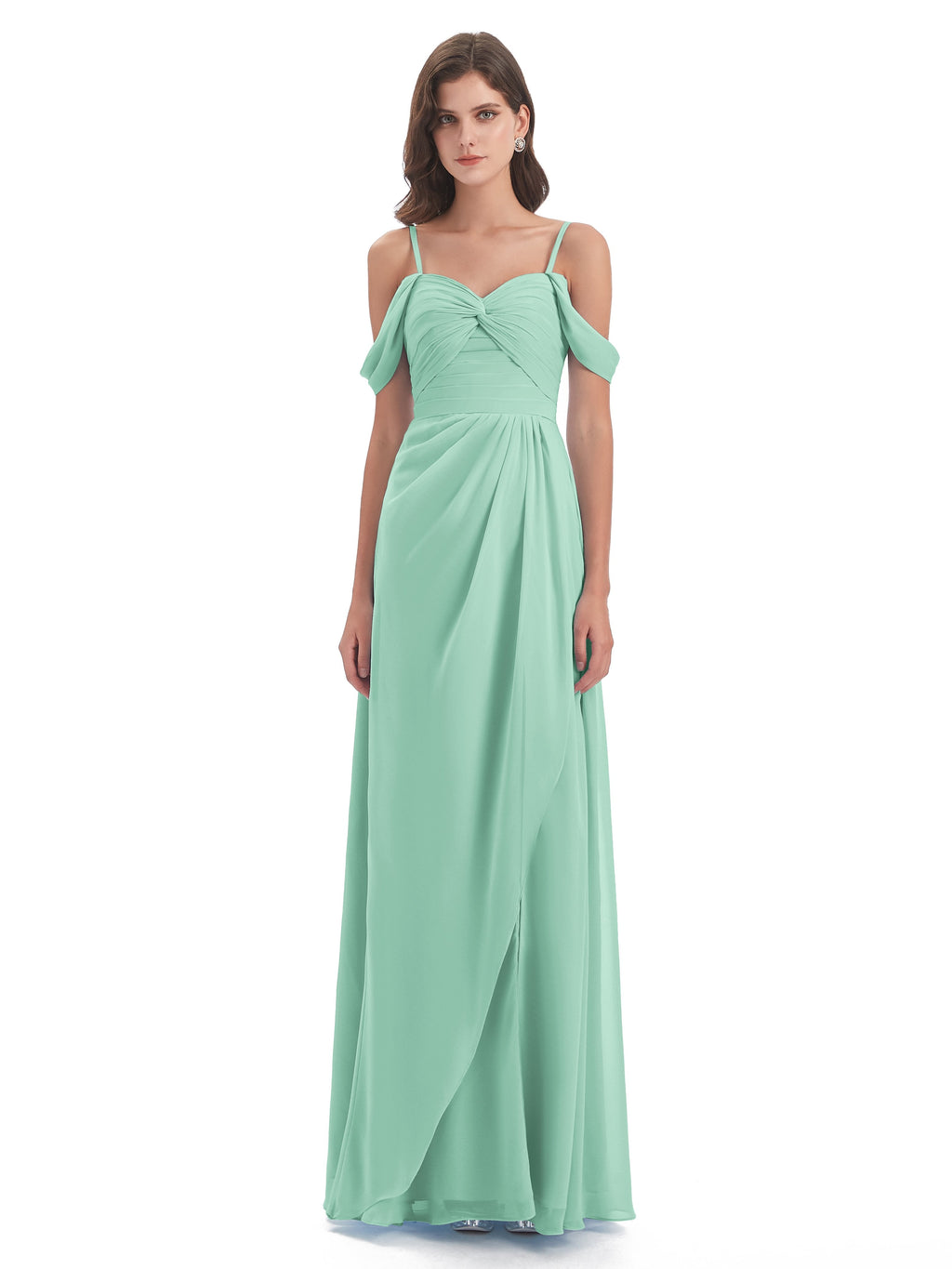Olivia Off The Shoulder Spaghetti Straps Chiffon Bridesmaid Dresses
