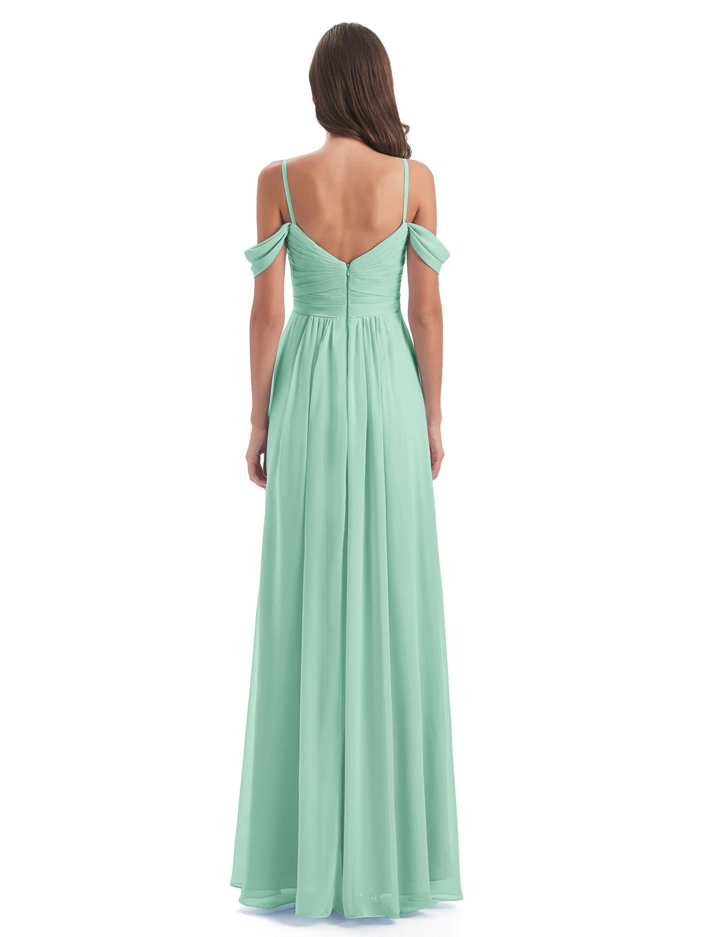 Olivia Off The Shoulder Spaghetti Straps Chiffon Bridesmaid Dresses