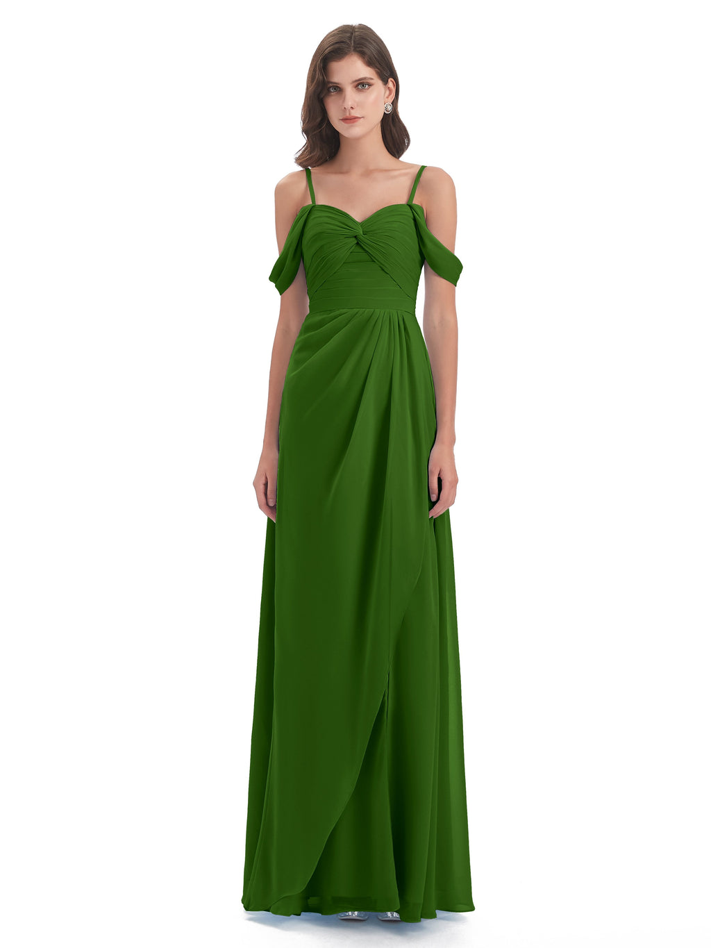 Olivia Off The Shoulder Spaghetti Straps Chiffon Bridesmaid Dresses