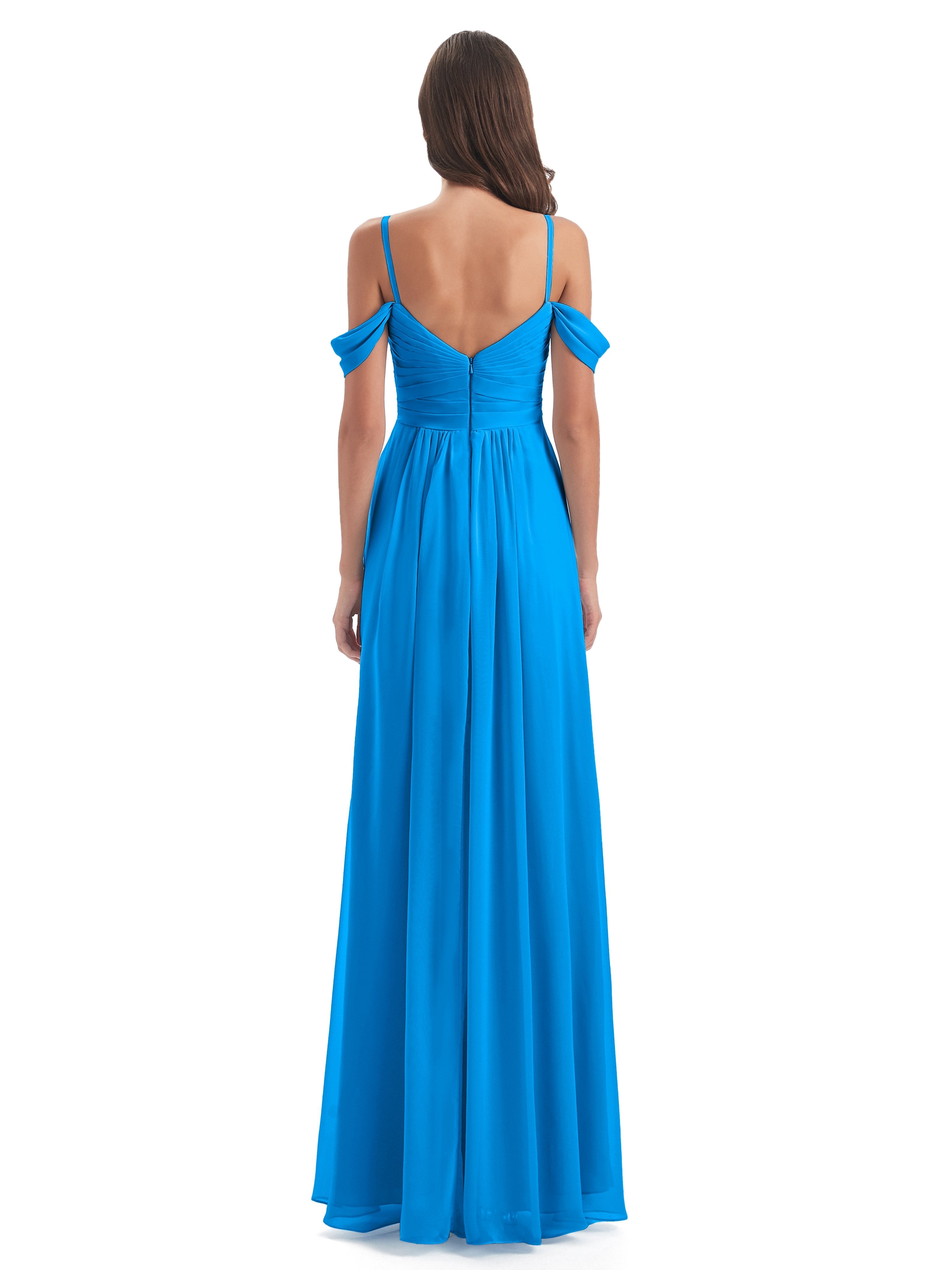 Olivia Off The Shoulder Spaghetti Straps Chiffon Bridesmaid Dresses