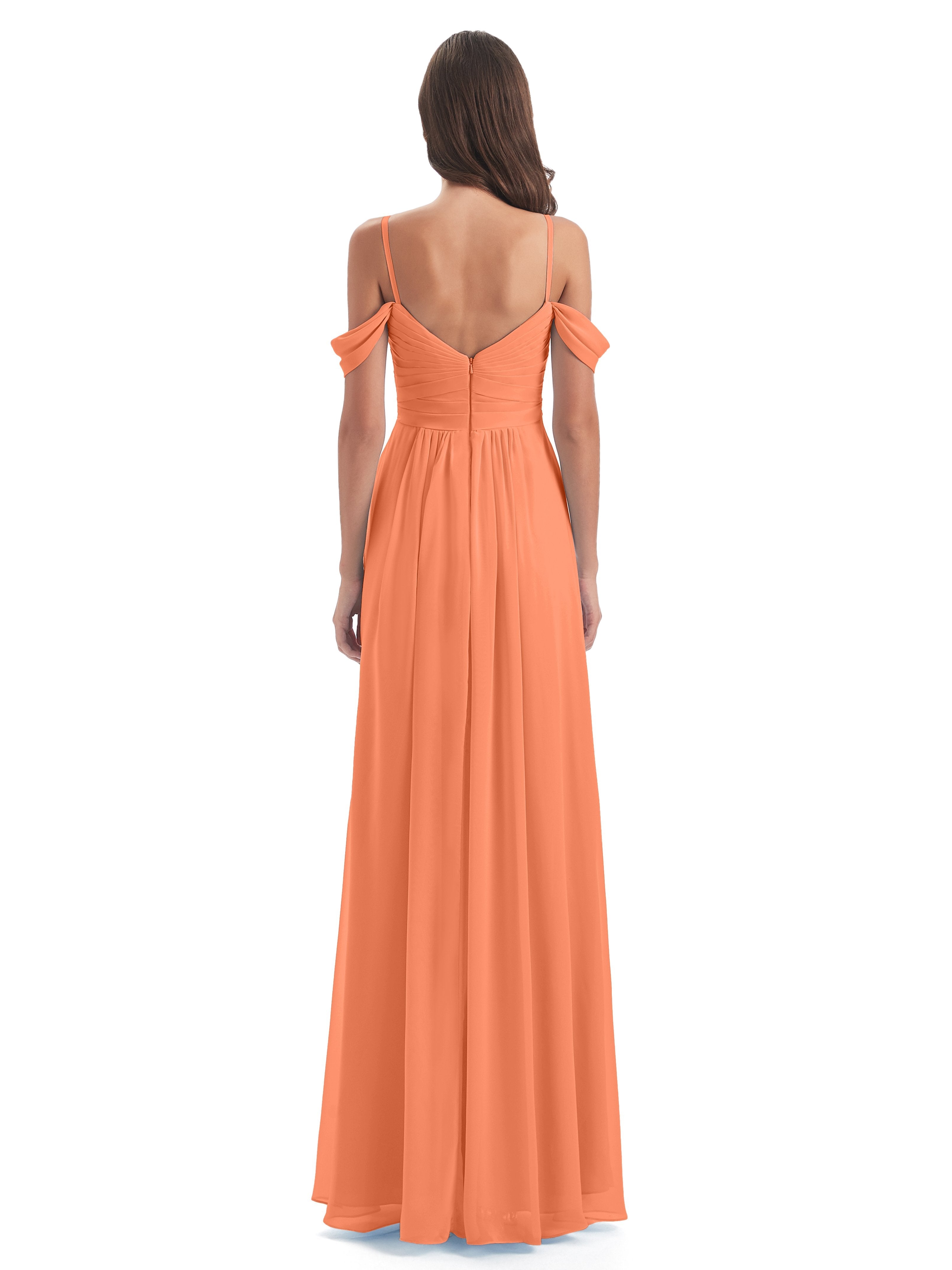 Olivia Off The Shoulder Spaghetti Straps Chiffon Bridesmaid Dresses