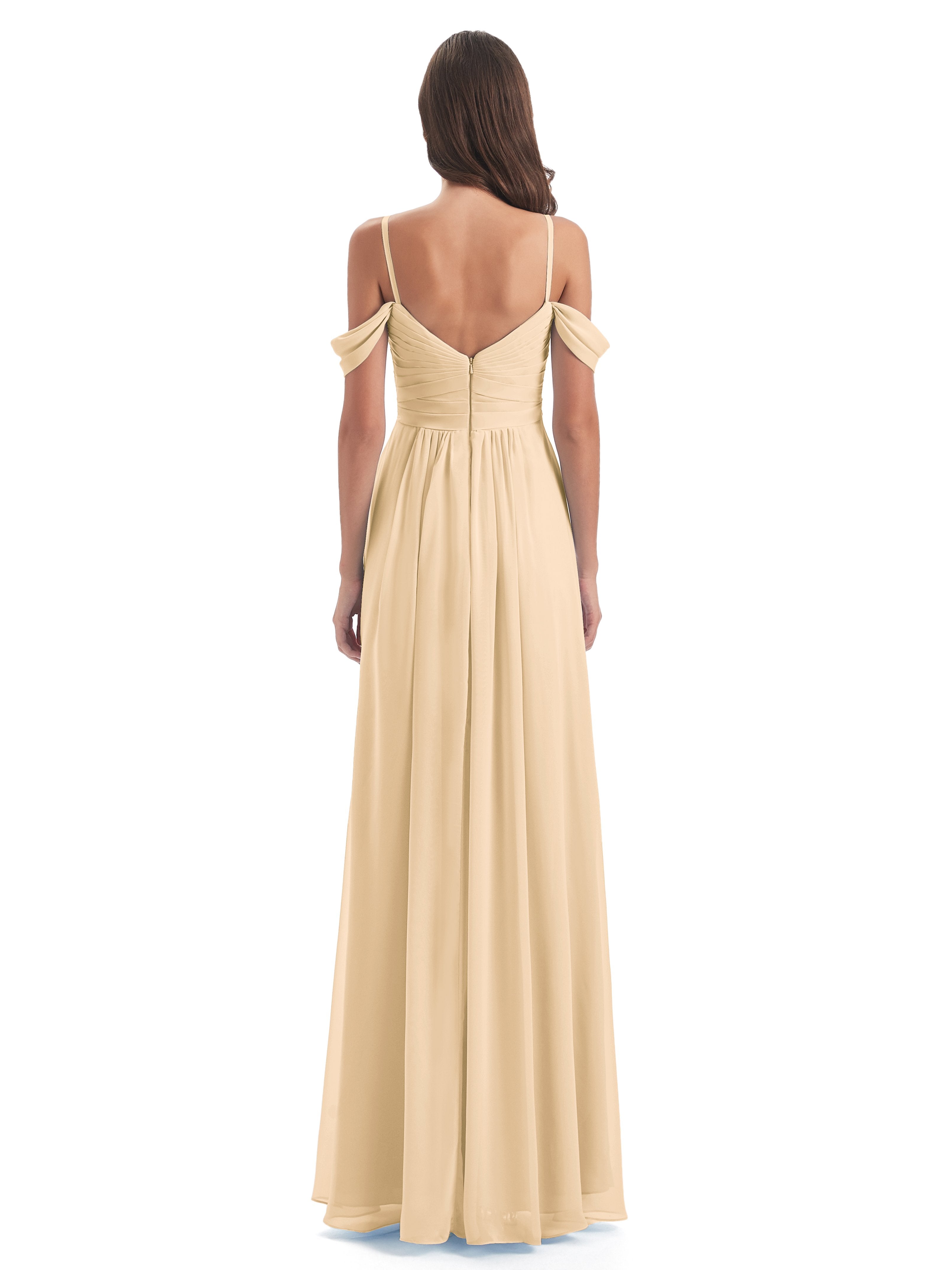 Olivia Off The Shoulder Spaghetti Straps Chiffon Bridesmaid Dresses