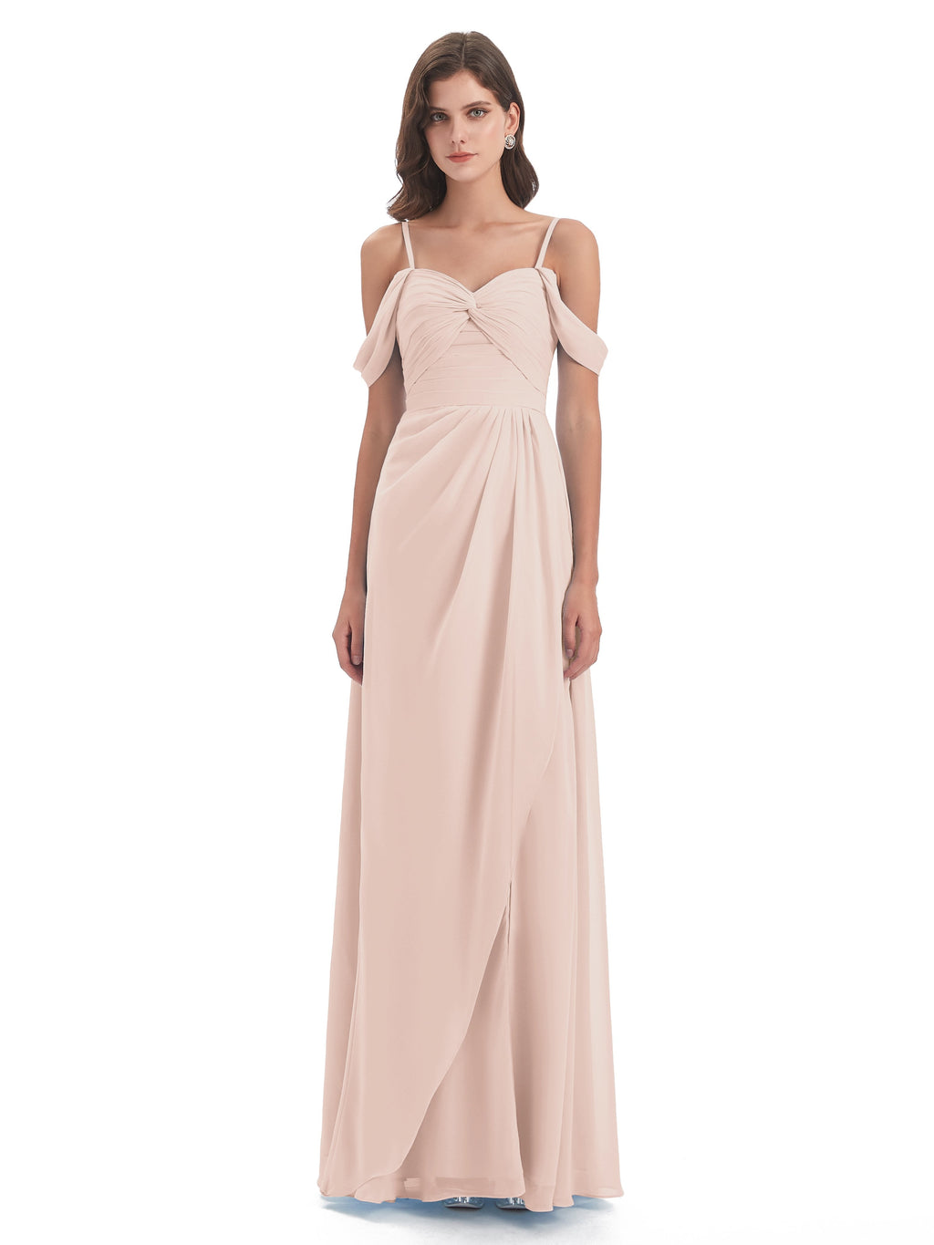 Olivia Off The Shoulder Spaghetti Straps Chiffon Bridesmaid Dresses