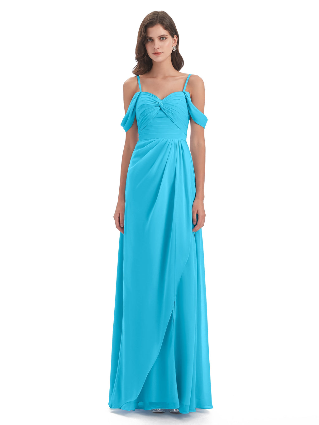 Olivia Off The Shoulder Spaghetti Straps Chiffon Bridesmaid Dresses