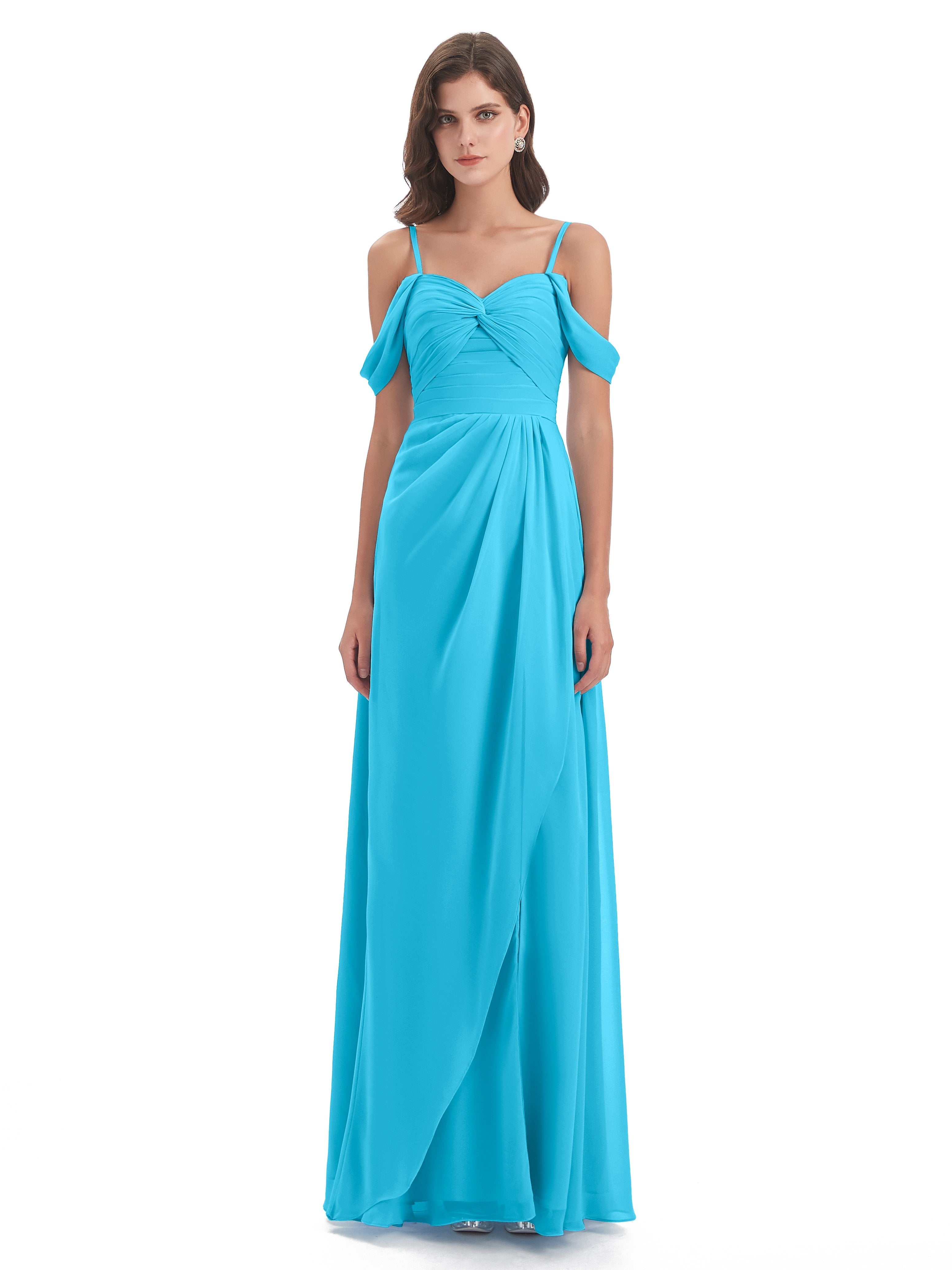 Olivia Off The Shoulder Spaghetti Straps Chiffon Bridesmaid Dresses