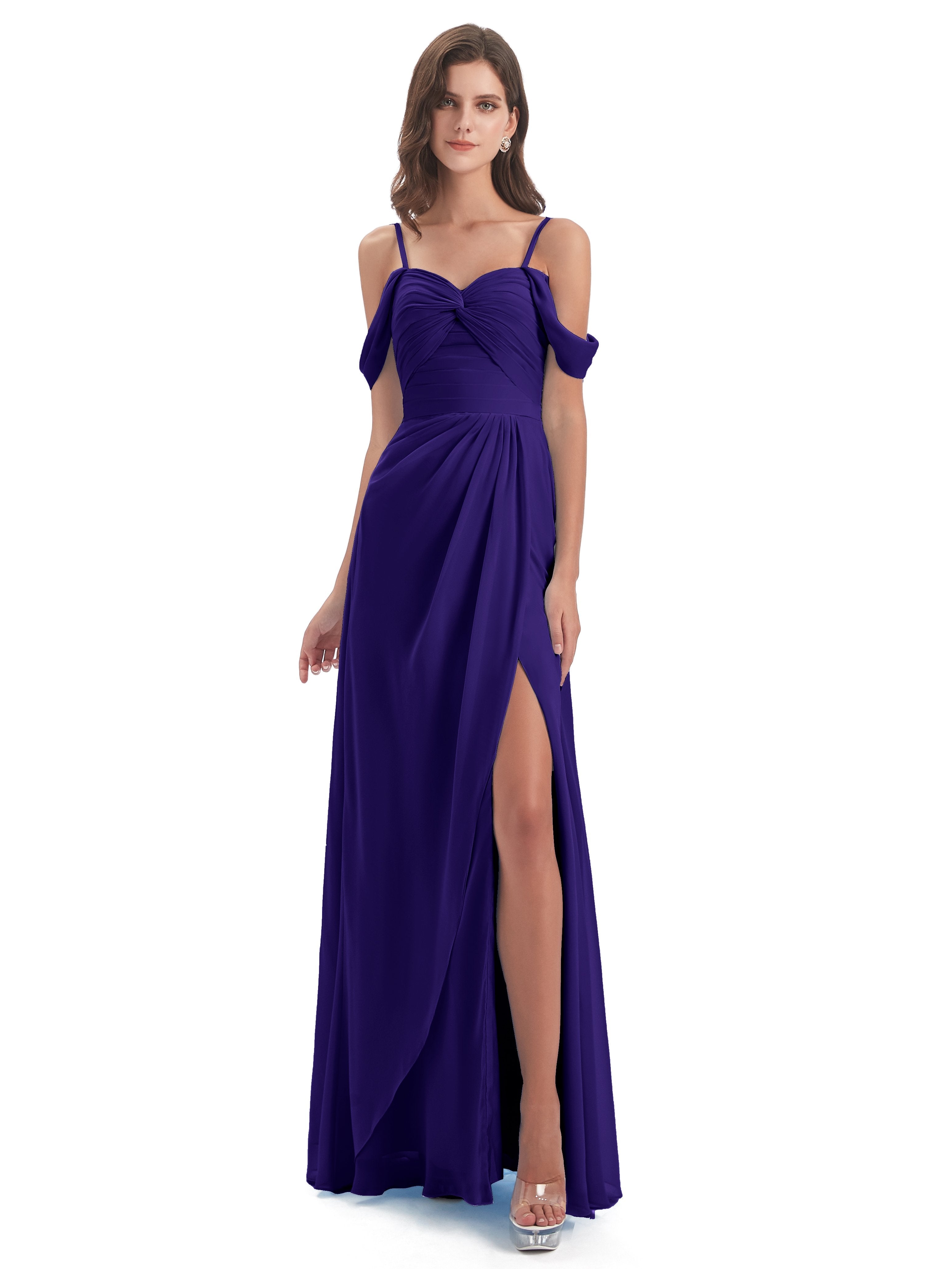 Olivia Off The Shoulder Spaghetti Straps Chiffon Bridesmaid Dresses