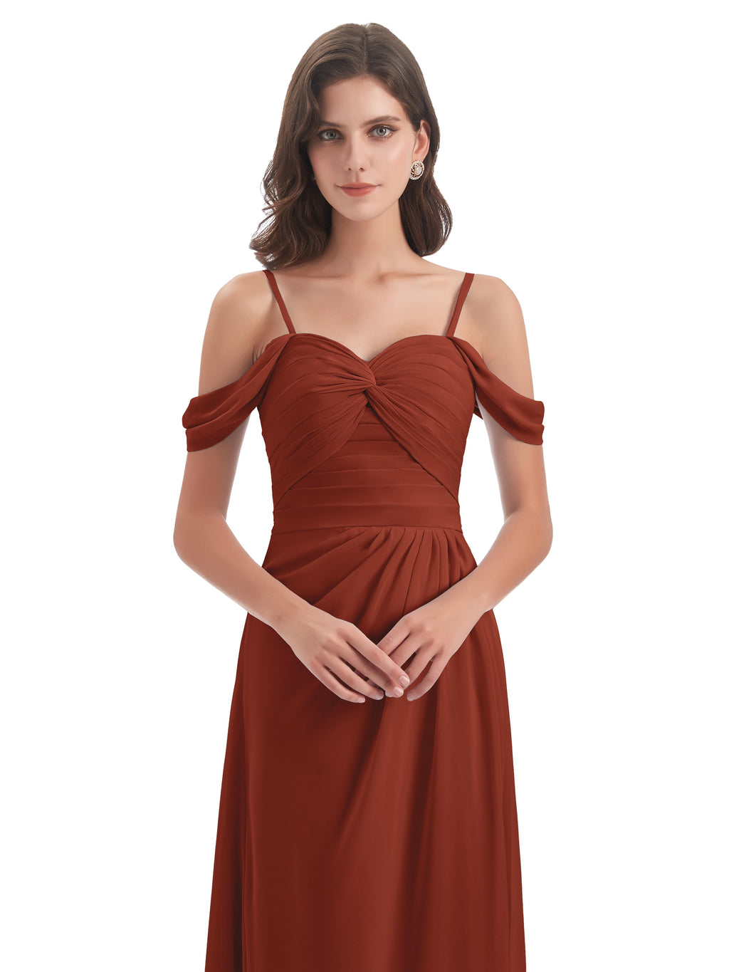 Olivia Off The Shoulder Spaghetti Straps Chiffon Bridesmaid Dresses
