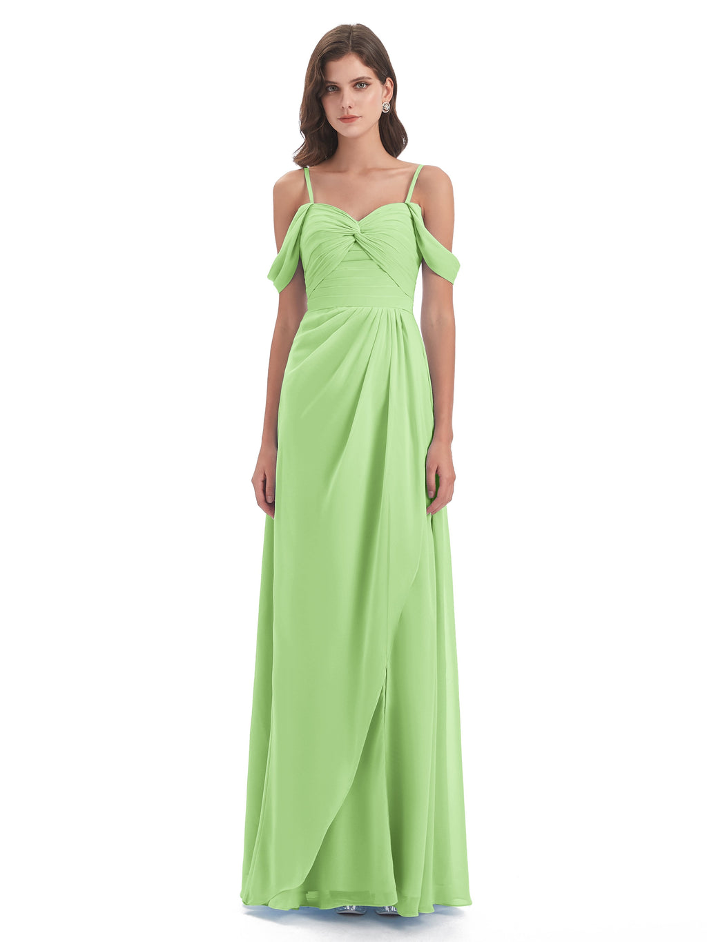 Olivia Off The Shoulder Spaghetti Straps Chiffon Bridesmaid Dresses