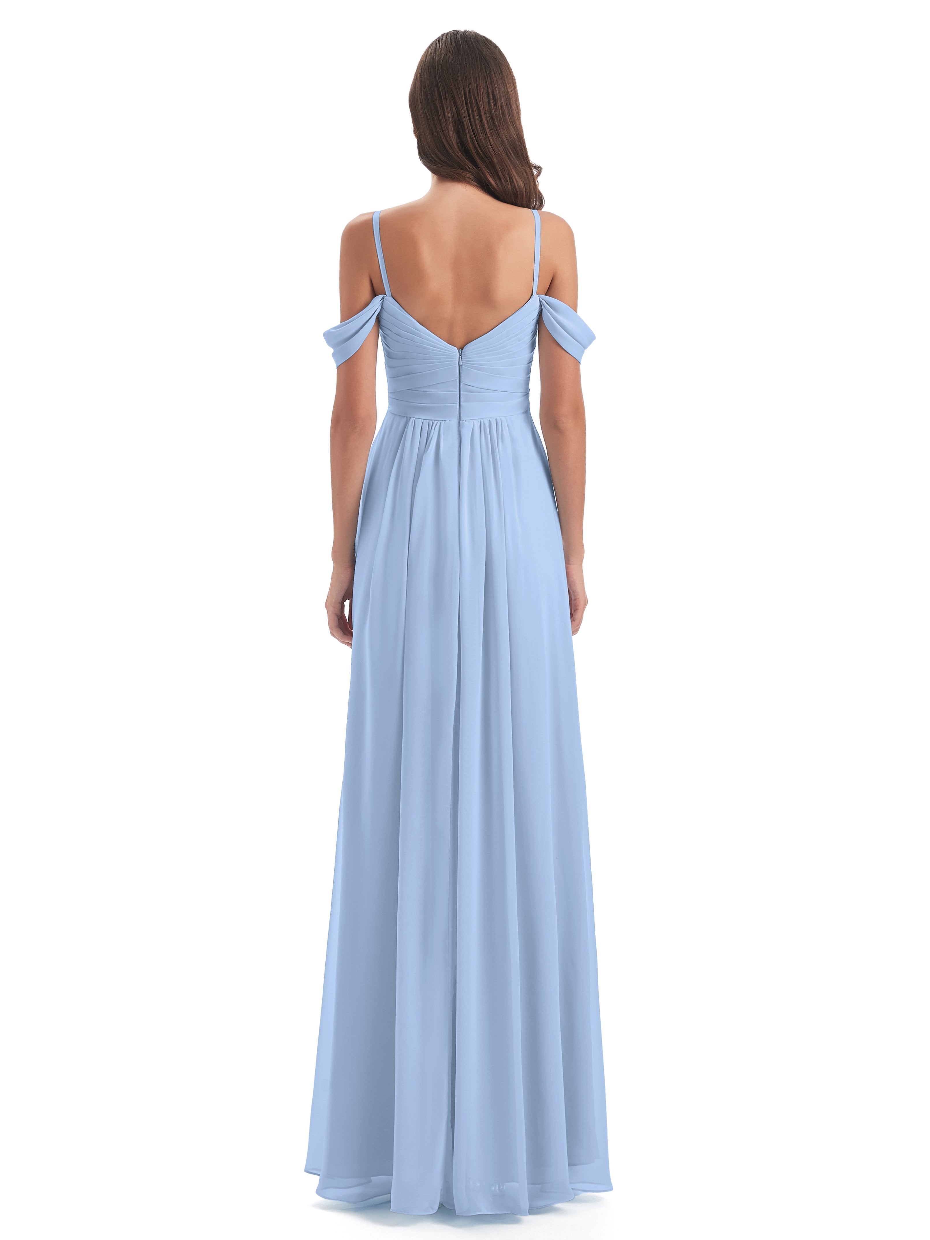 Olivia Off The Shoulder Spaghetti Straps Chiffon Bridesmaid Dresses