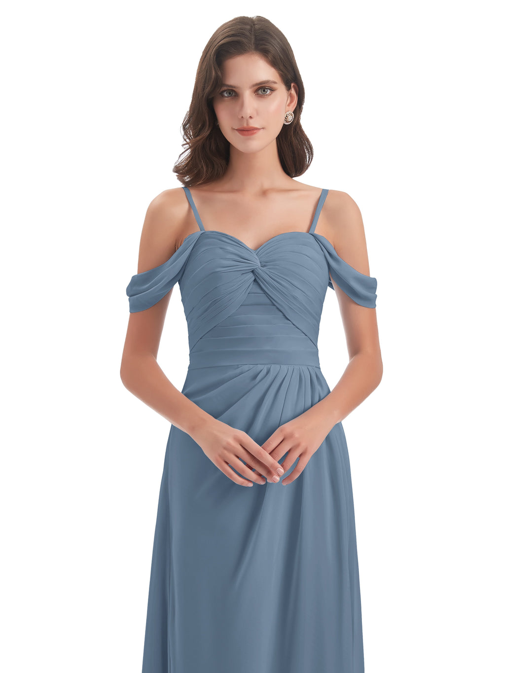 Olivia Off The Shoulder Spaghetti Straps Chiffon Bridesmaid Dresses