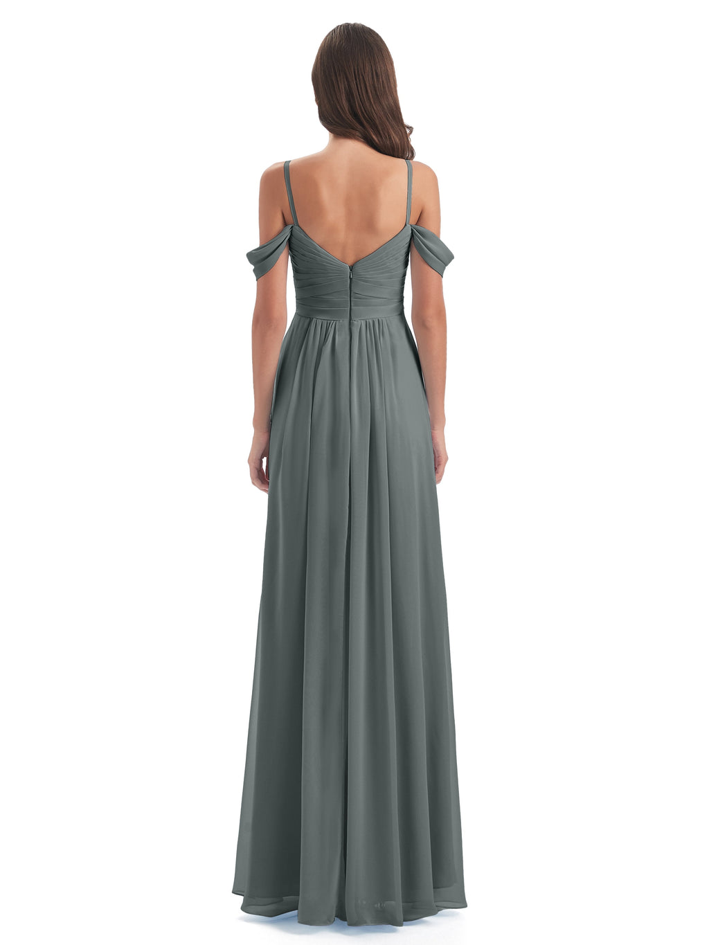 Olivia Off The Shoulder Spaghetti Straps Chiffon Bridesmaid Dresses