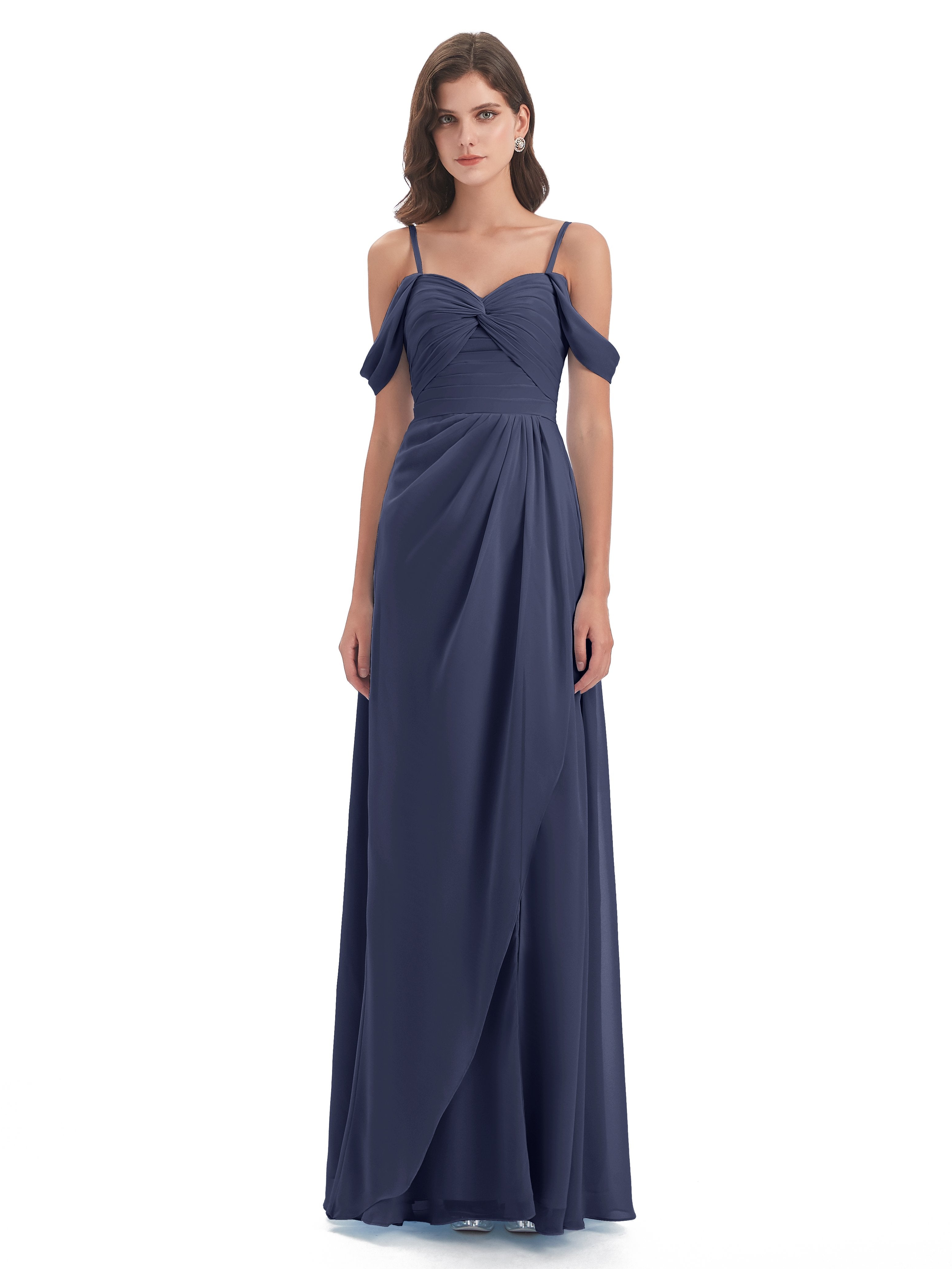 Olivia Off The Shoulder Spaghetti Straps Chiffon Bridesmaid Dresses