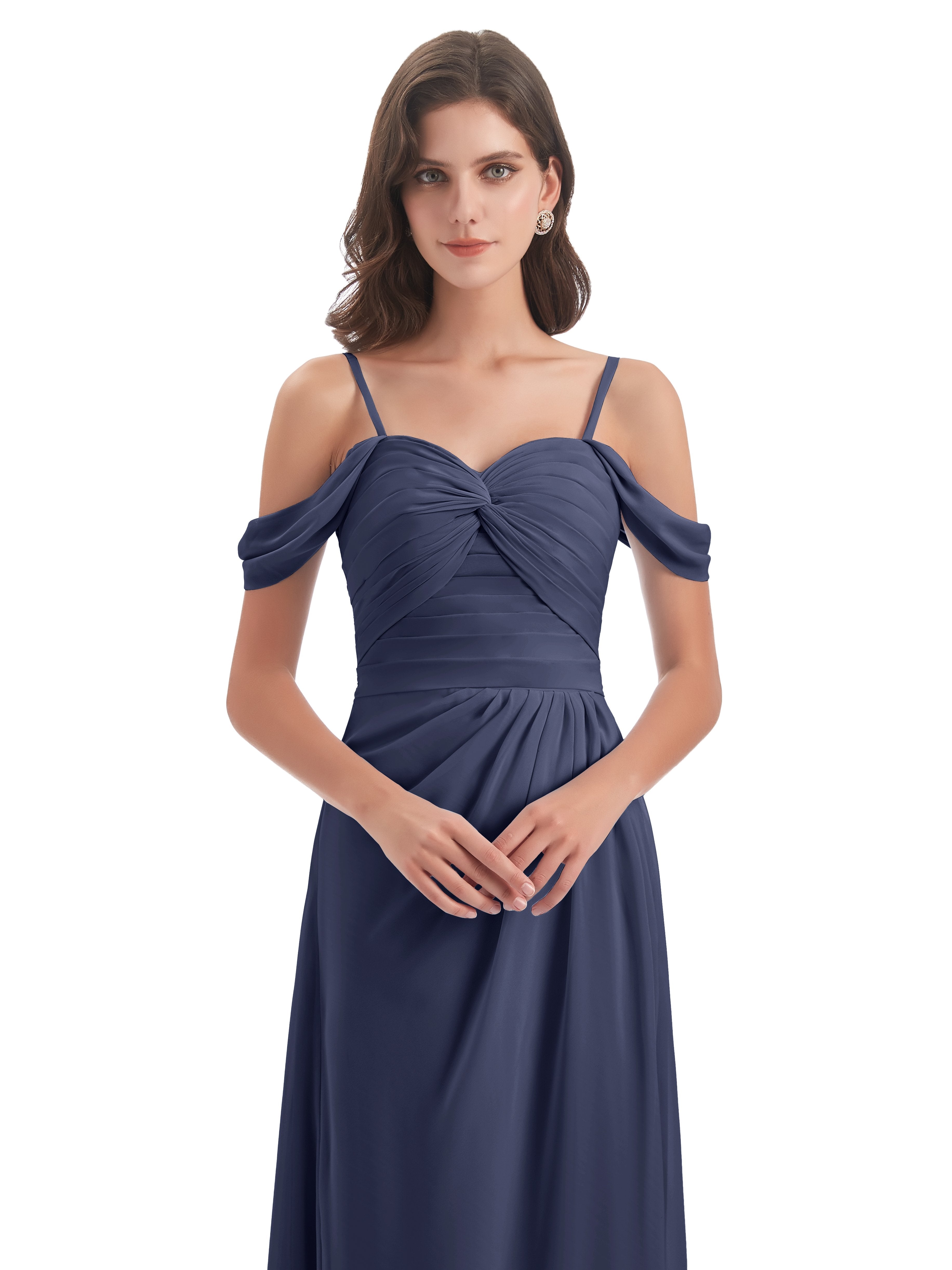 Olivia Off The Shoulder Spaghetti Straps Chiffon Bridesmaid Dresses