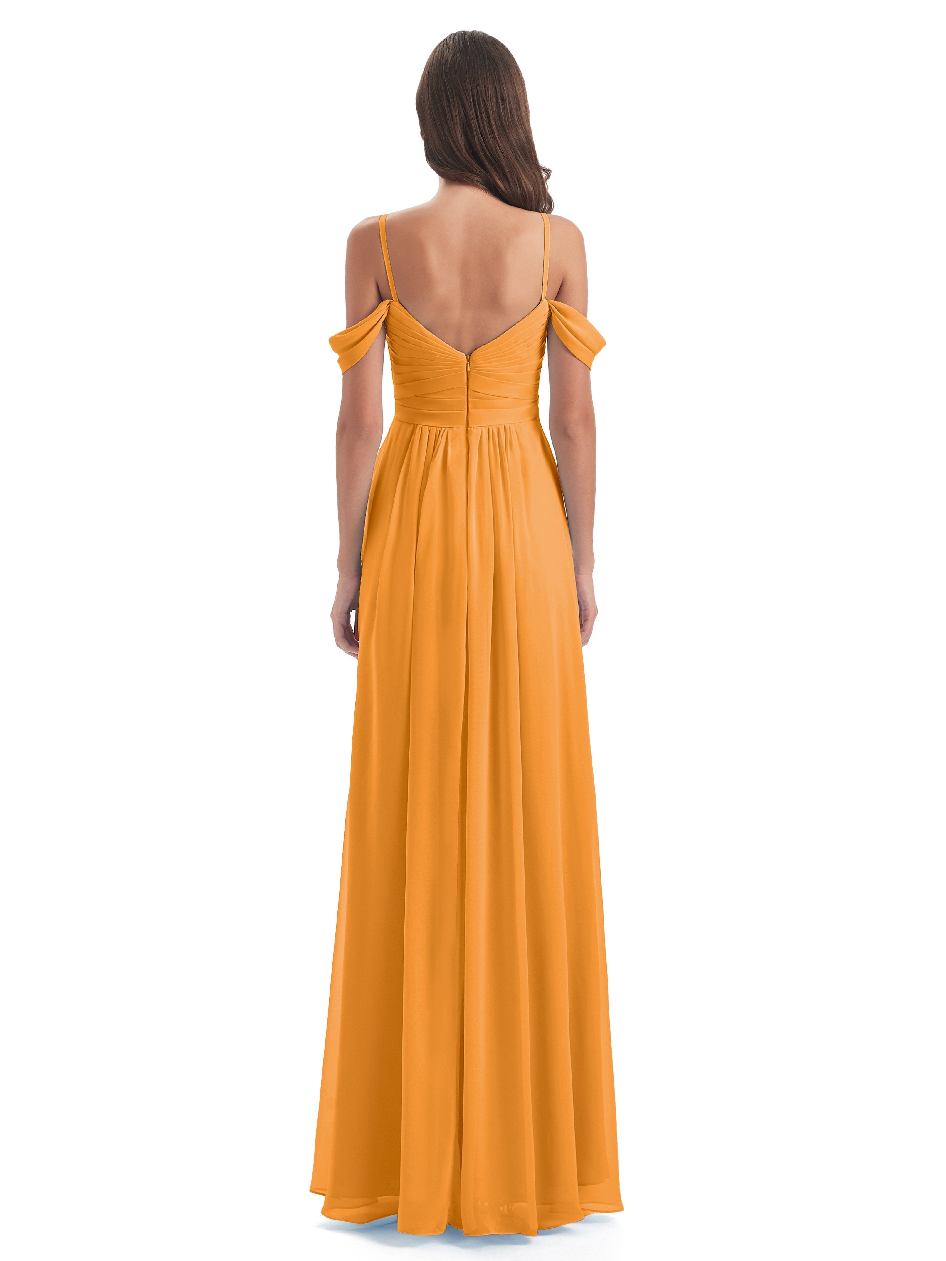 Olivia Off The Shoulder Spaghetti Straps Chiffon Bridesmaid Dresses