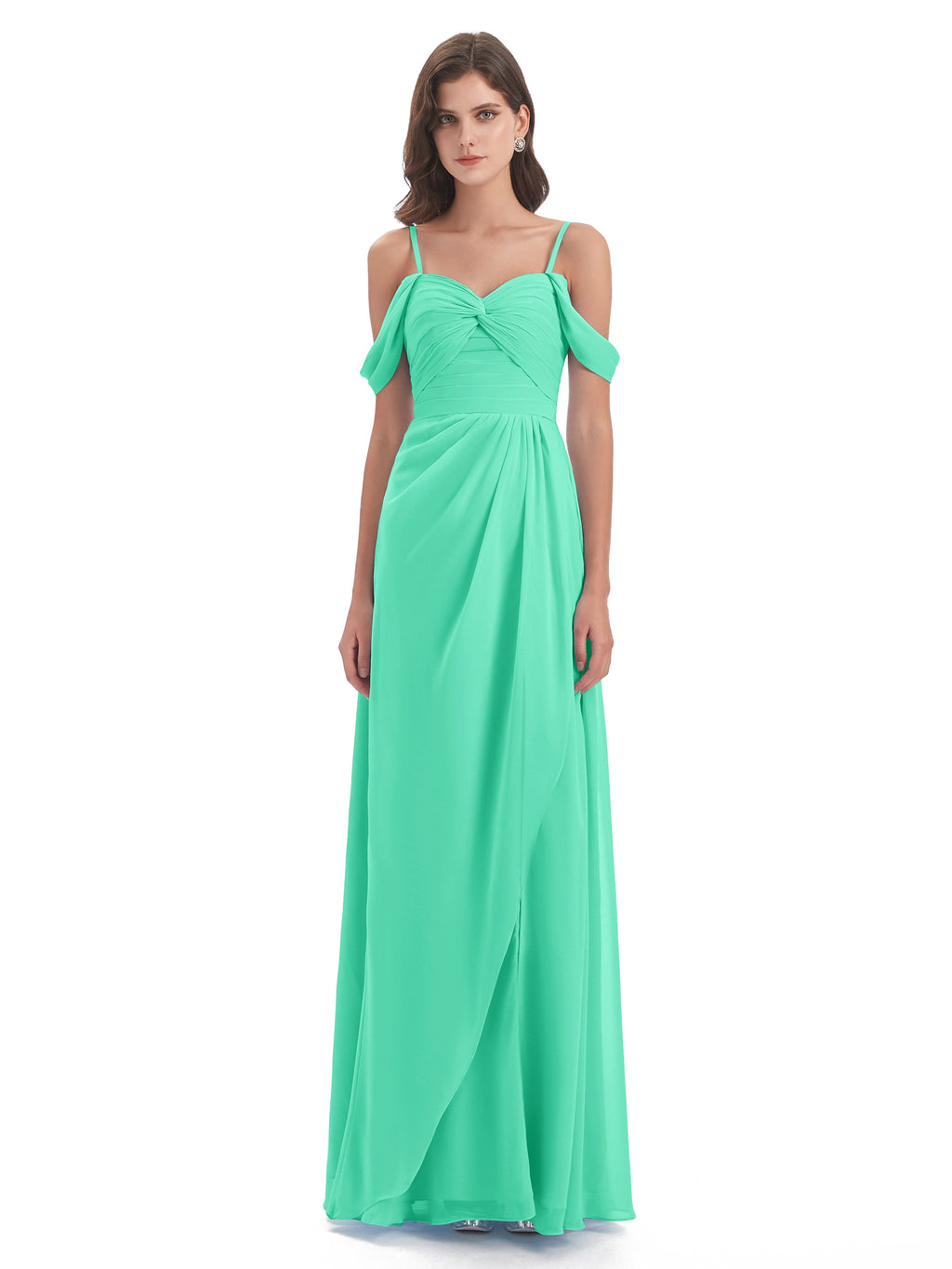 Olivia Off The Shoulder Spaghetti Straps Chiffon Bridesmaid Dresses