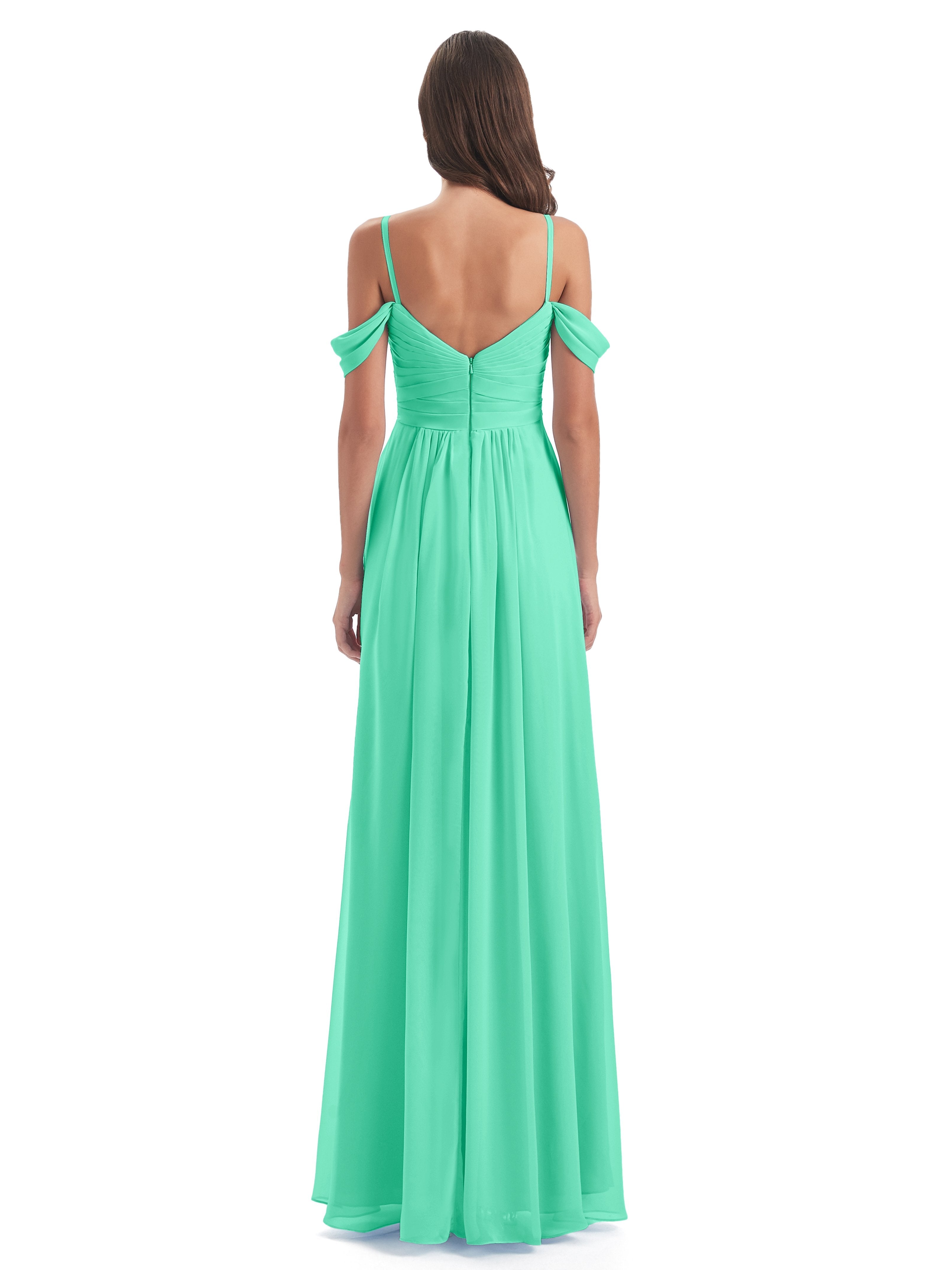 Olivia Off The Shoulder Spaghetti Straps Chiffon Bridesmaid Dresses