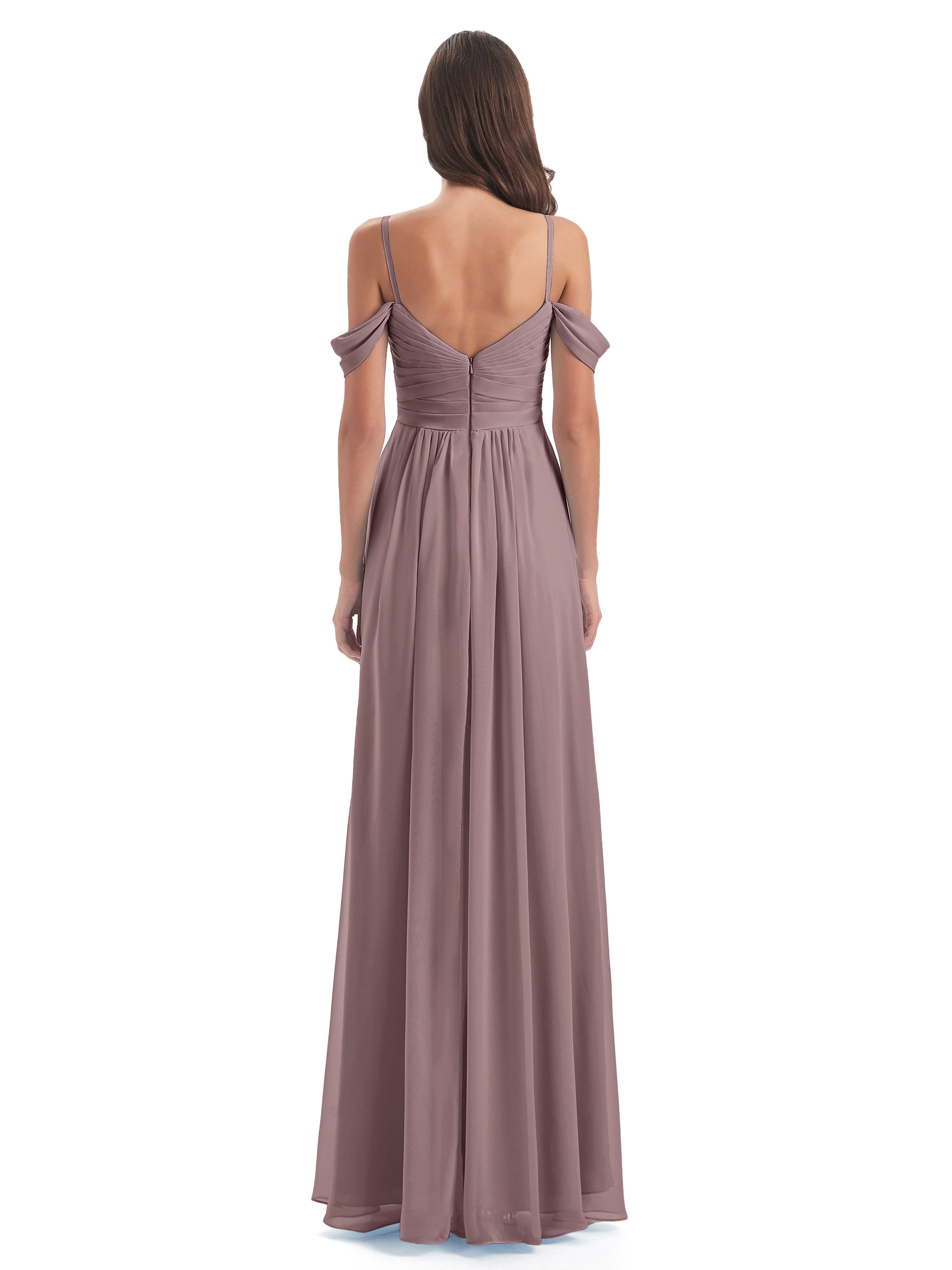 Olivia Off The Shoulder Spaghetti Straps Chiffon Bridesmaid Dresses